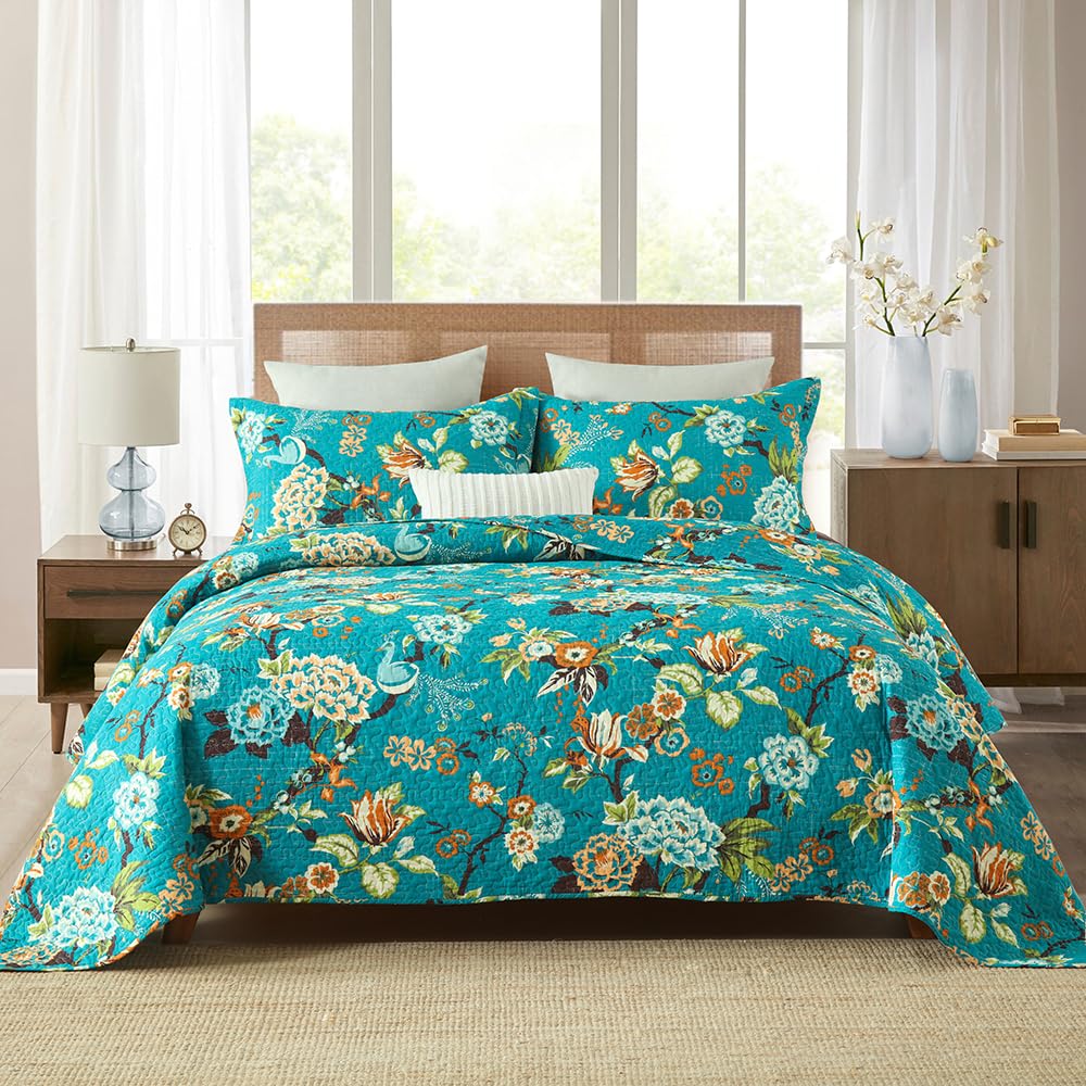 ENASAL Cotton Bedspread Quilt Sets Reversible Bedding Coverlet Sets Comforter