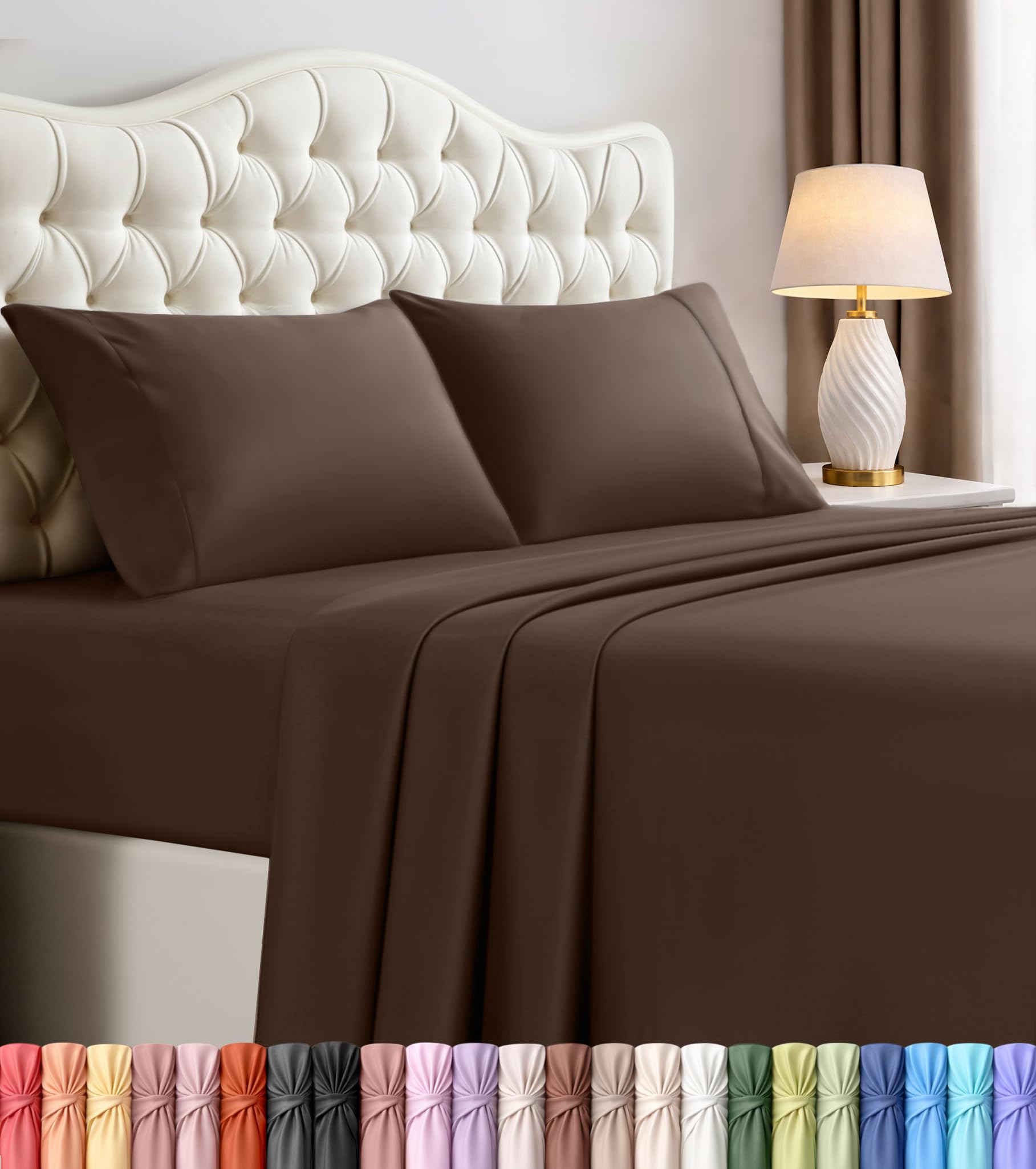 Utopia Bedding Bed Sheet Set - Soft Brushed Microfiber Fabric - Shrinkage & Fade Resistant - Easy Care