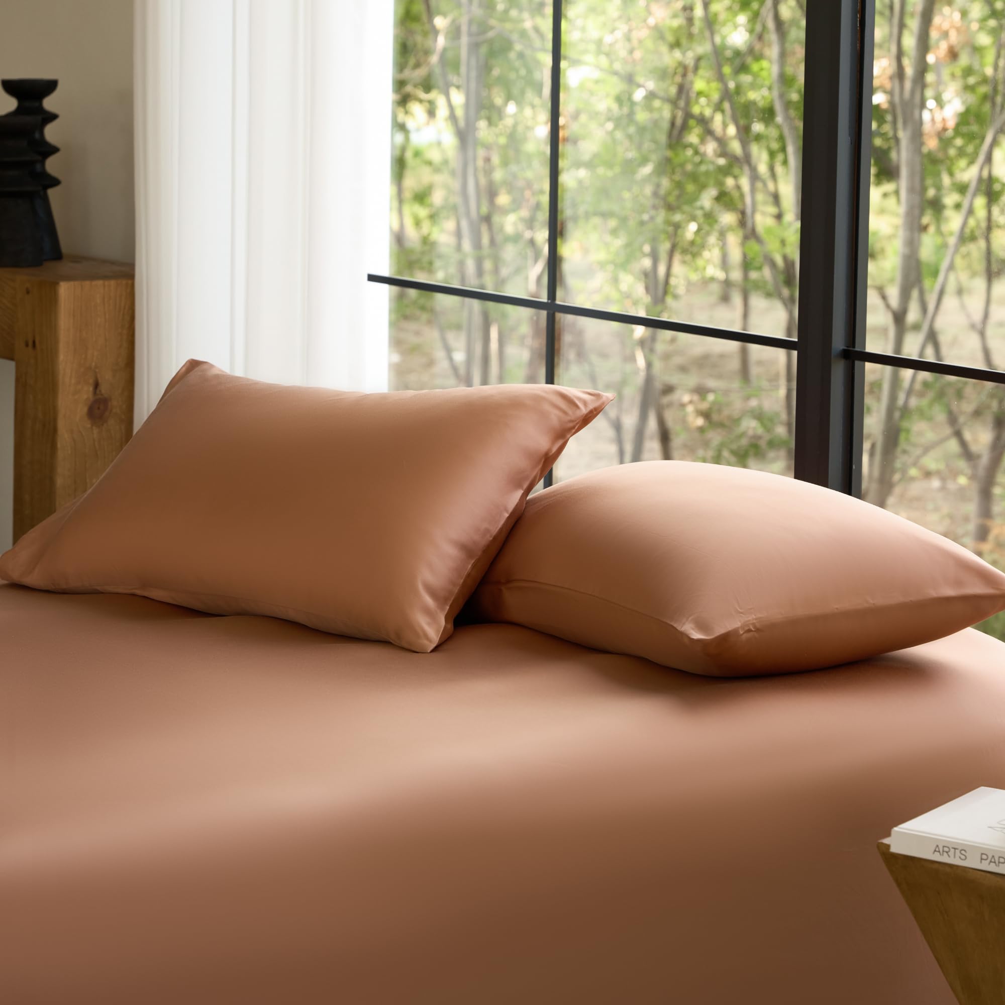 DOZ Pillowcase Set, 100% Viscose derived from Bamboo, Organically Grown, Buttery Soft, Silky, Breathable, Cooling, Oeko-TEX, High GSM, 2-Pack, Envelope Closure