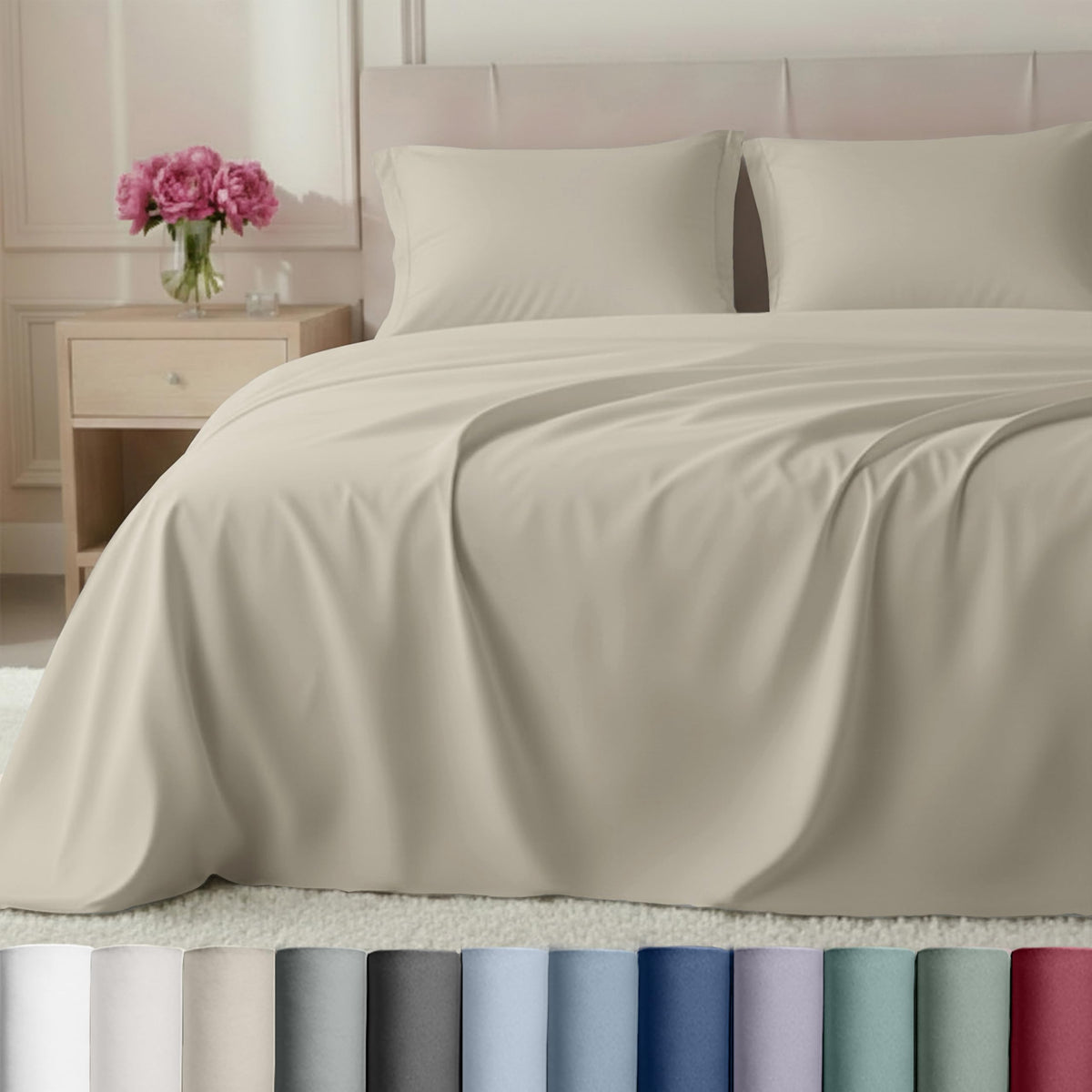California Design Den 800TC Cotton Sateen Sheet Set