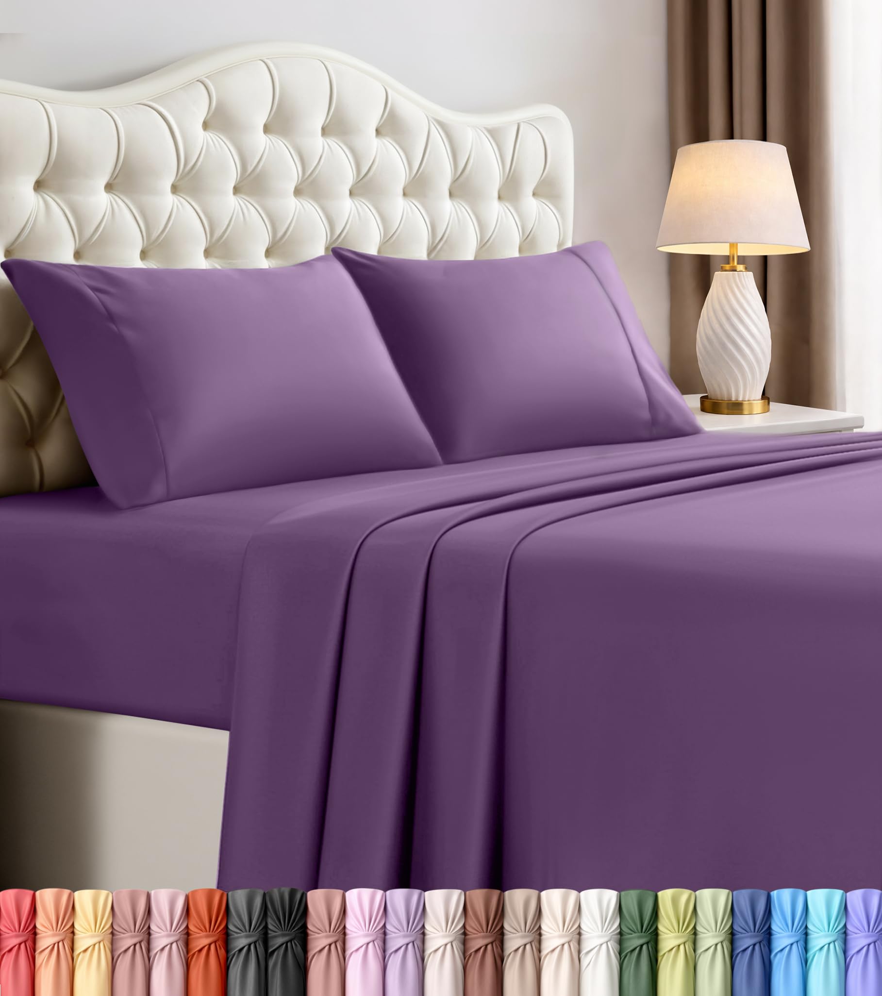 Utopia Bedding Bed Sheet Set - Soft Brushed Microfiber Fabric - Shrinkage & Fade Resistant - Easy Care