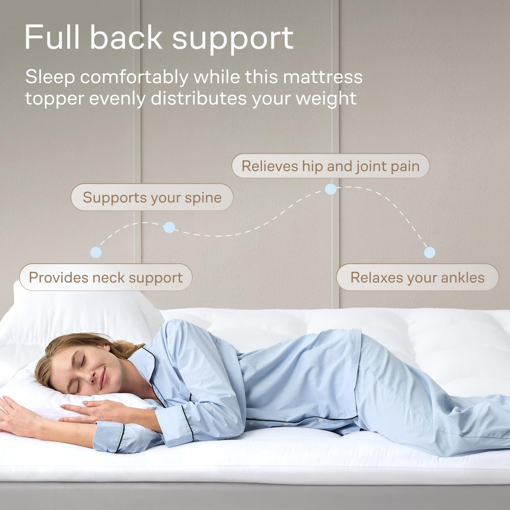 Ultra-Soft Cooling Mattress Topper for Full Back Support