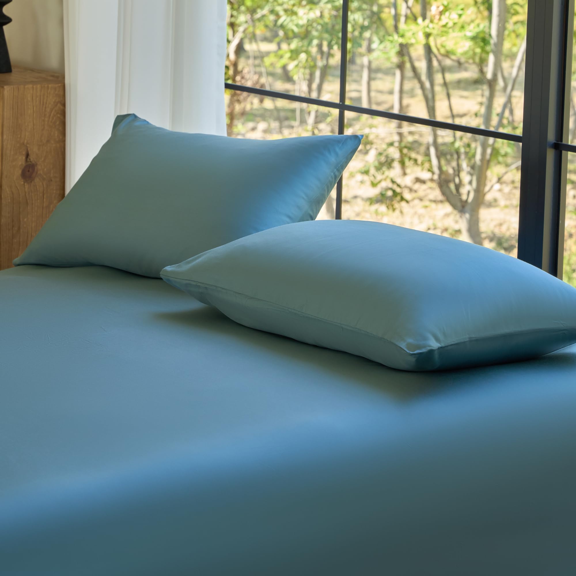 DOZ Pillowcase Set, 100% Viscose derived from Bamboo, Organically Grown, Buttery Soft, Silky, Breathable, Cooling, Oeko-TEX, High GSM, 2-Pack, Envelope Closure