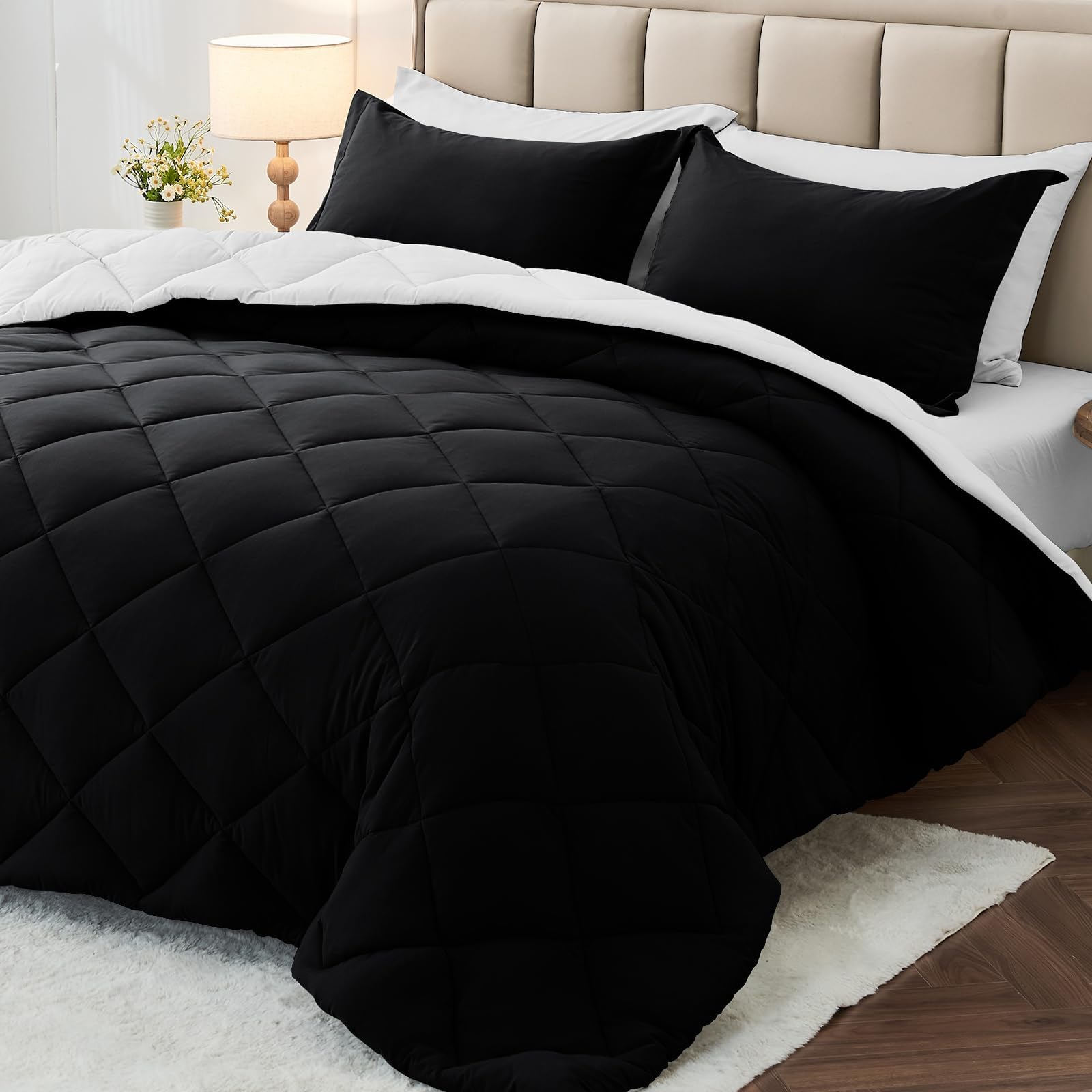 MUXHOMO Reversible 7-Piece All-Season Comforter Set