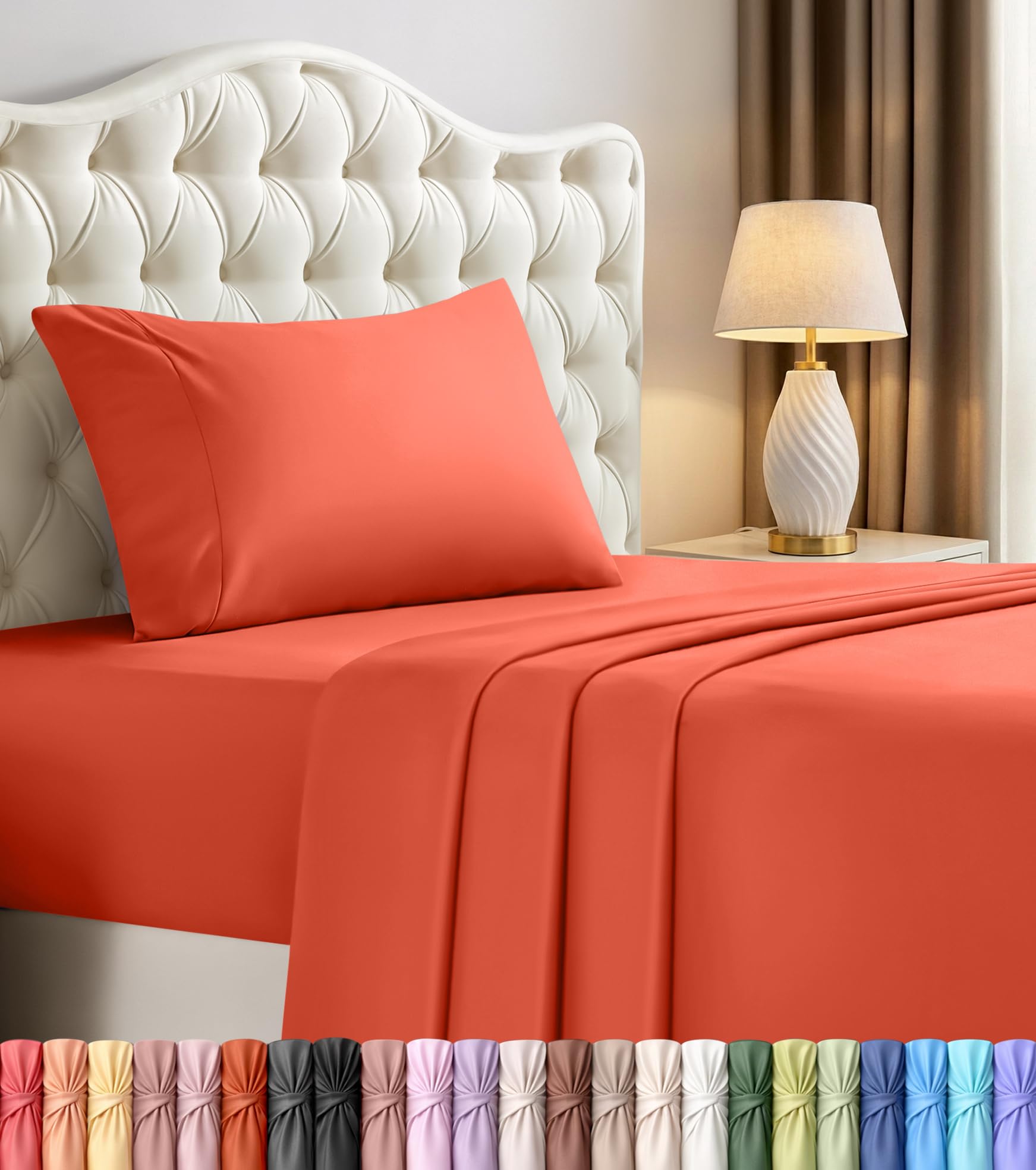 Utopia Bedding Bed Sheet Set - Soft Brushed Microfiber Fabric - Shrinkage & Fade Resistant - Easy Care