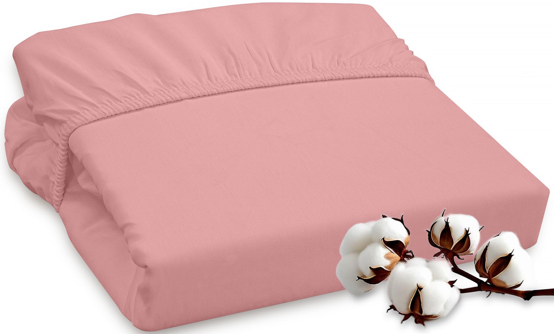 ROYALE LINENS 300 Thread Count 100% Long Staple Combed Cotton Fitted Sheet - Super Soft Deep Pocket Bottom Sheet - Fitted Sheet - Fitted Sheet Only - Elastic Sheet