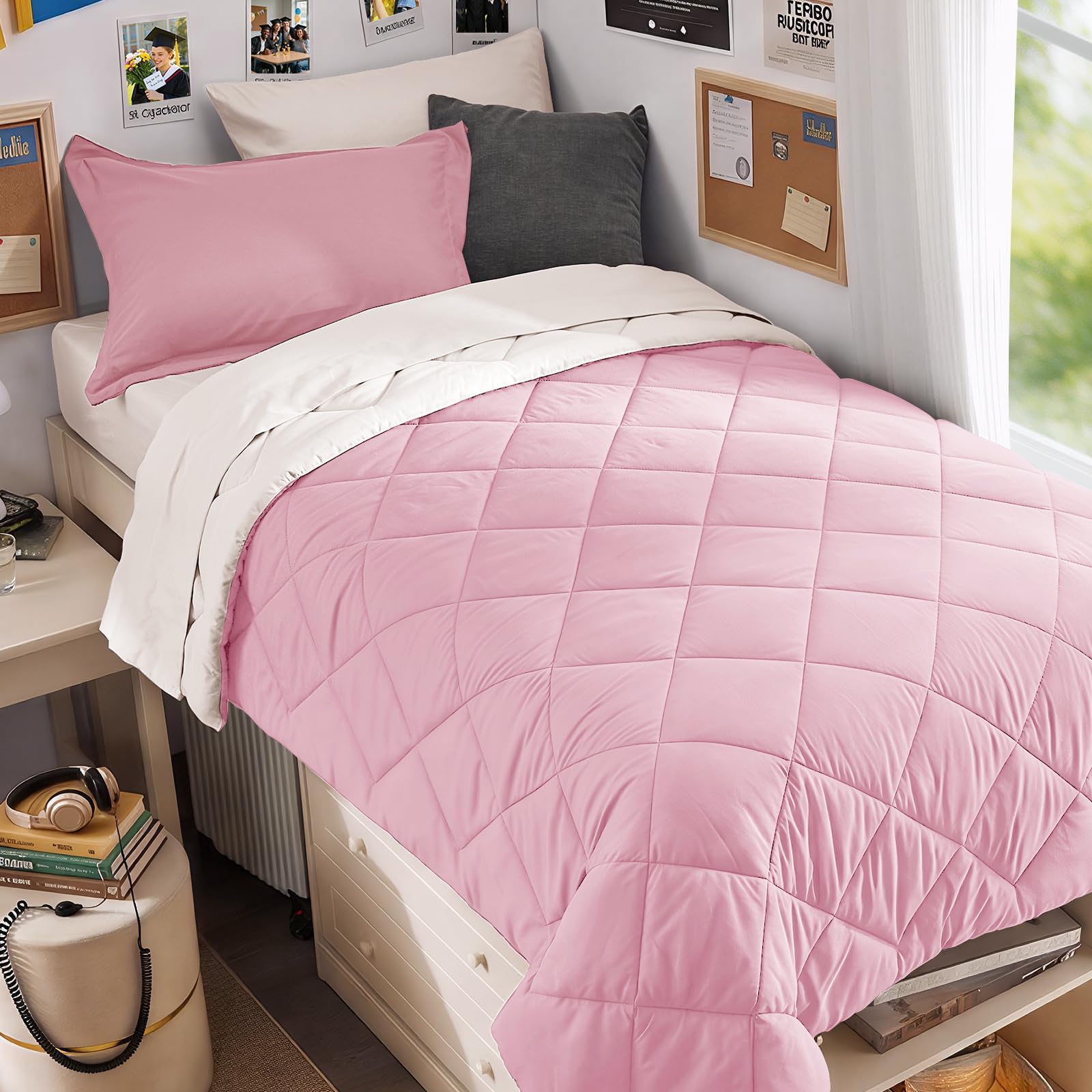 MUXHOMO Reversible 7-Piece All-Season Comforter Set