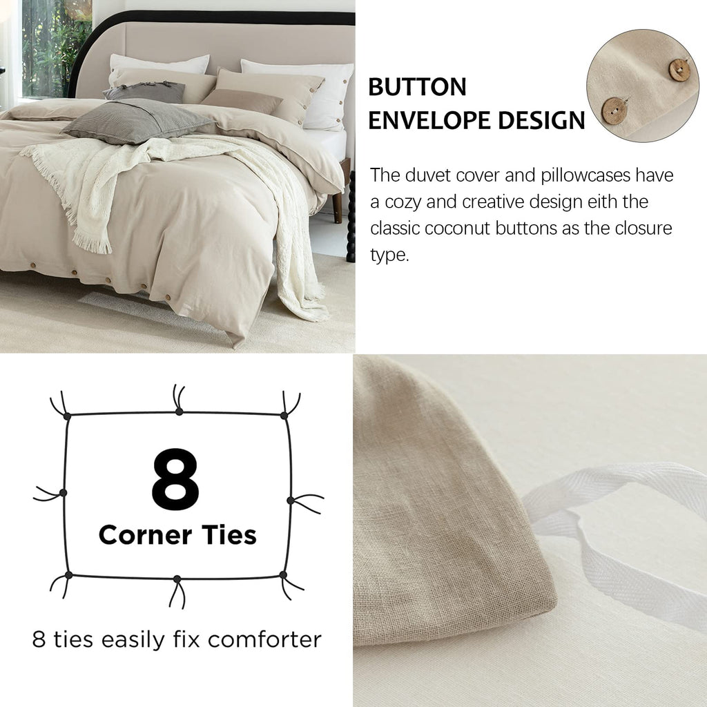 Talasily Linen Duvet Cover Set