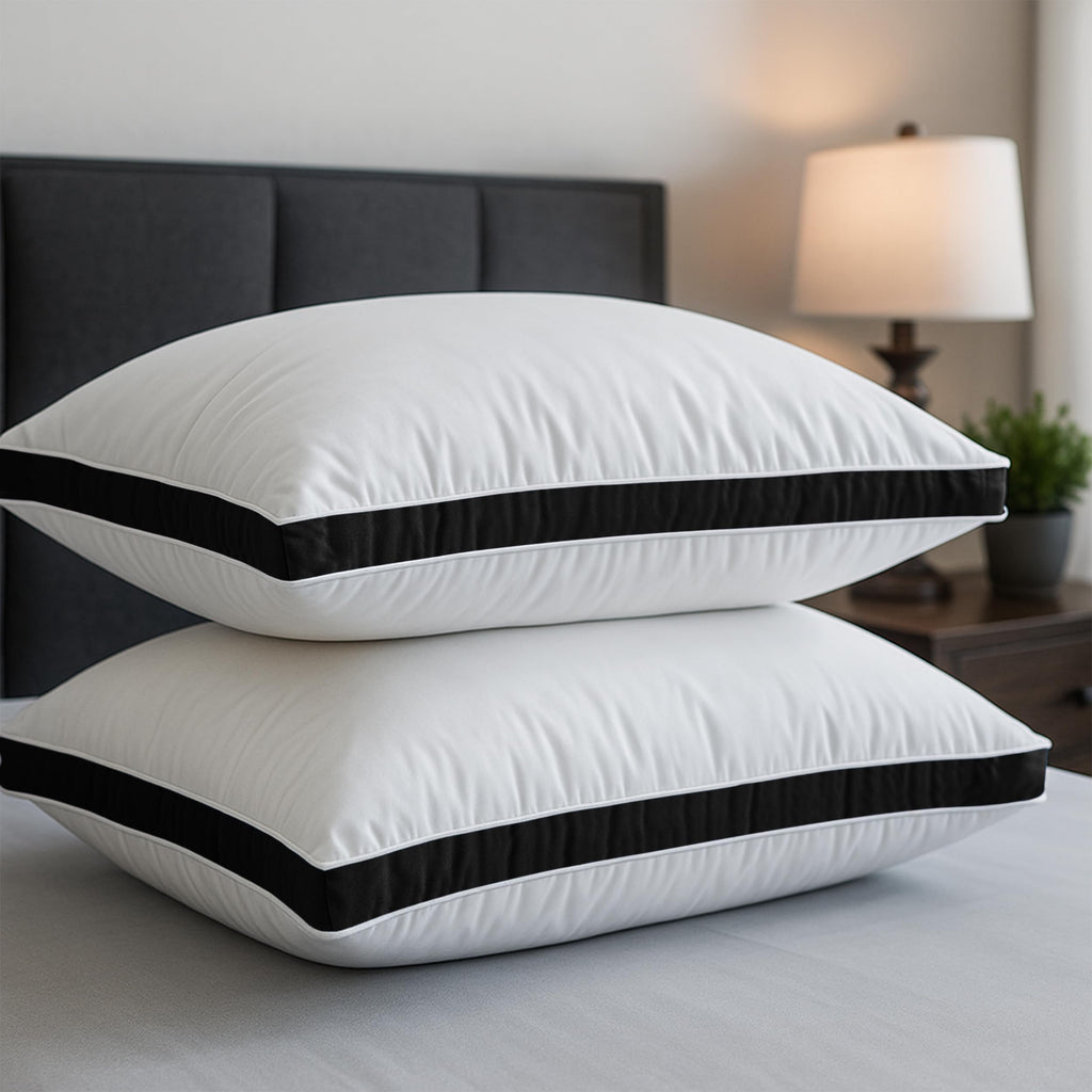 LDC LUX DECOR COLLECTION Gusseted Style Soft Hotel Pillows Set of 2 – Down Alternative Hotel Bed Pillows