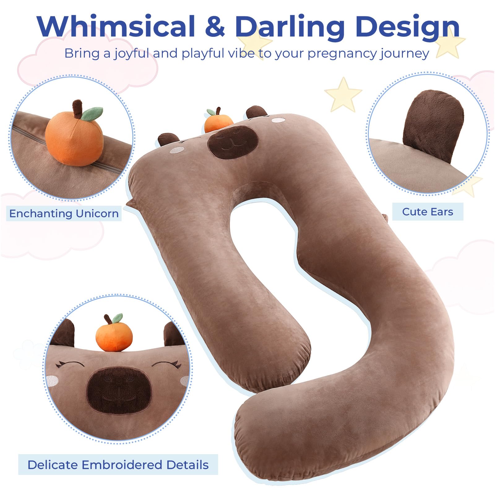 Sasttie Ultra Soft Maternity Pillows, Cozy & Warm Maternity Body Pillow Cover, Easy to Clean