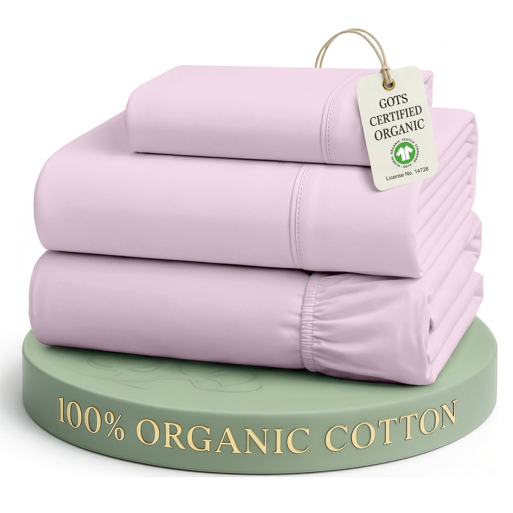 Lane Linen 100% Organic Cotton Sheet Set, Soft Cooling Bed Sheets, Hotel Quality Bed Sheet Set, Breatheble Sheet Set Deep Pocket Upto 15"