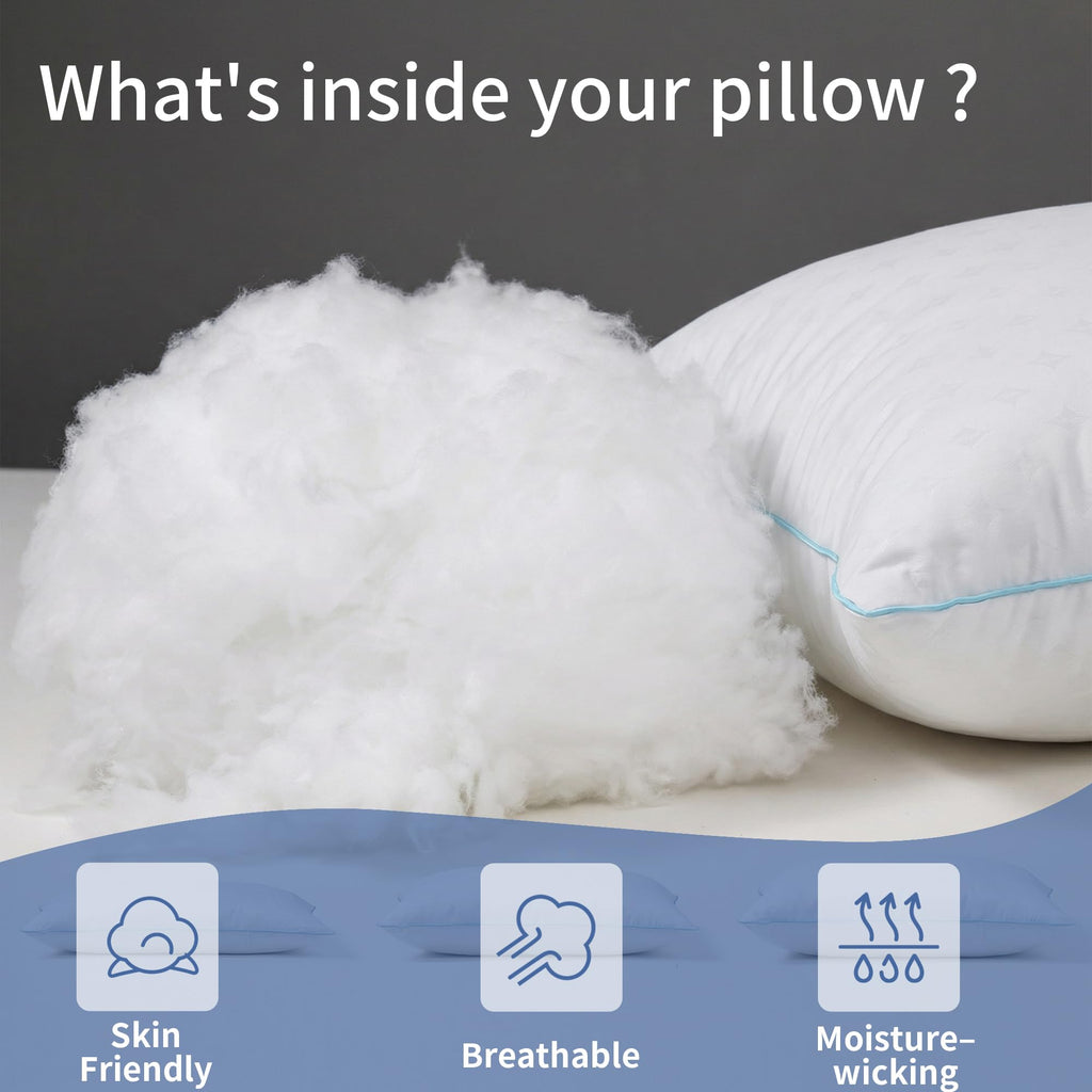 ezepilw Bed Pillows for Sleeping, Down Alternative Fill, Supportive Comfort, Hotel Style, Machine Washable, for Side Back Stomach Sleepers