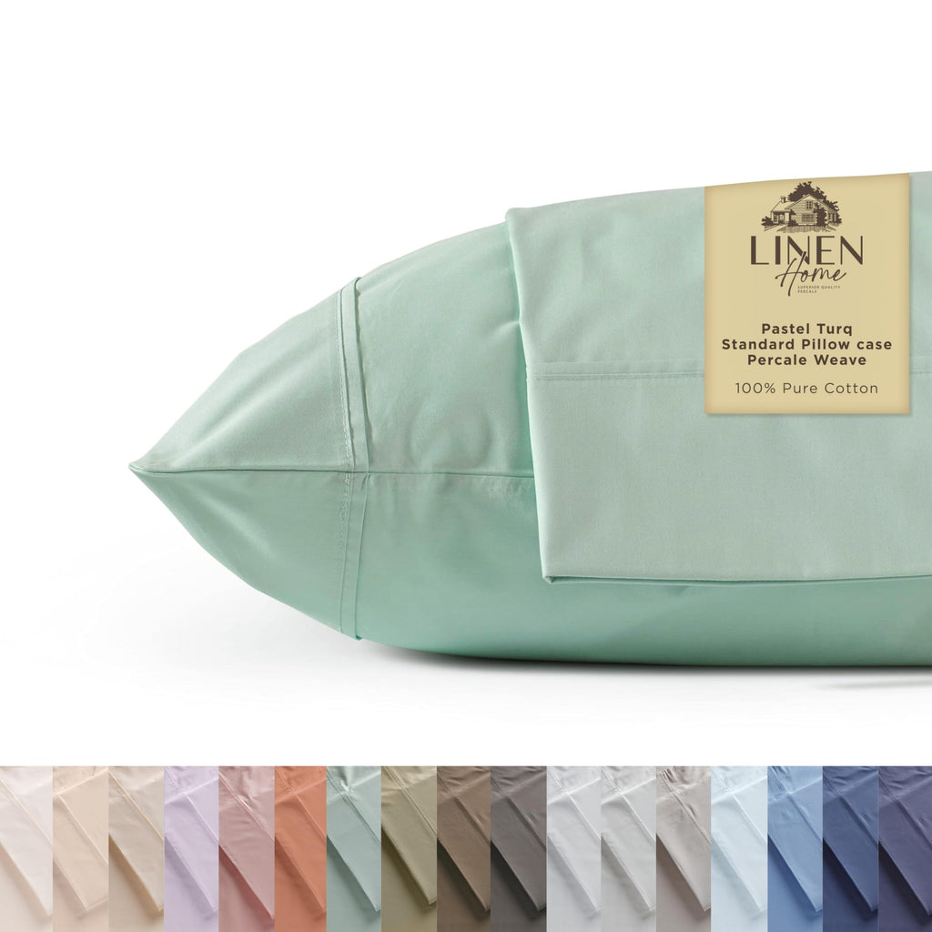 100% Cotton Percale Pillowcases,2 Pieces of Pillow Case, Crisp and Cool Strong Bed Linen