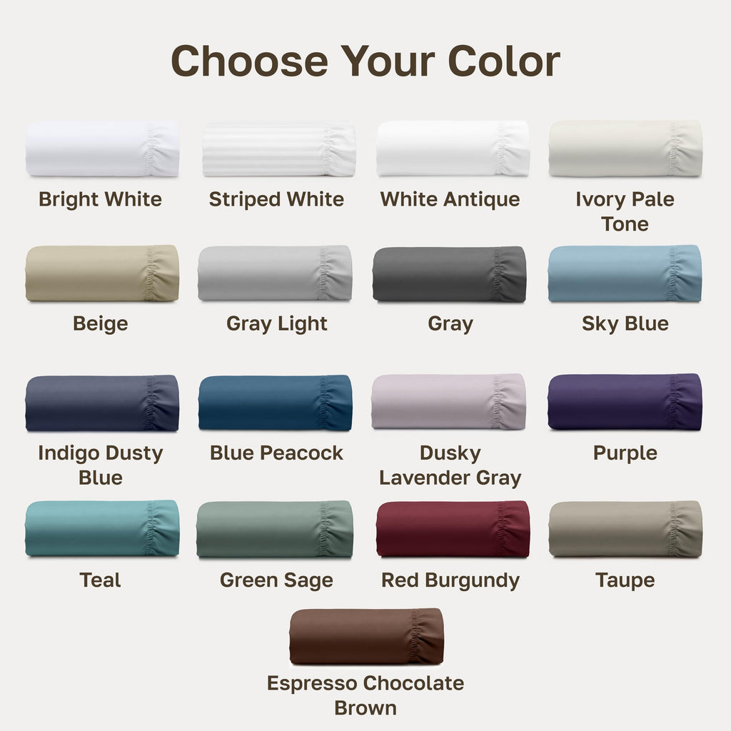 California Design Den 400 Thread Count Fitted Sheet 100% Cotton Sateen, Deep Pocket, Soft & Cooling.
