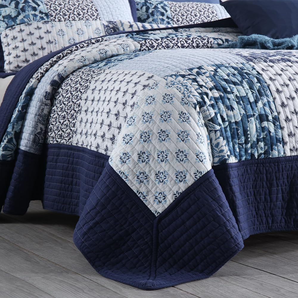 ENASAL Cotton Bedspread Quilt Sets Reversible Bedding Coverlet Sets Comforter