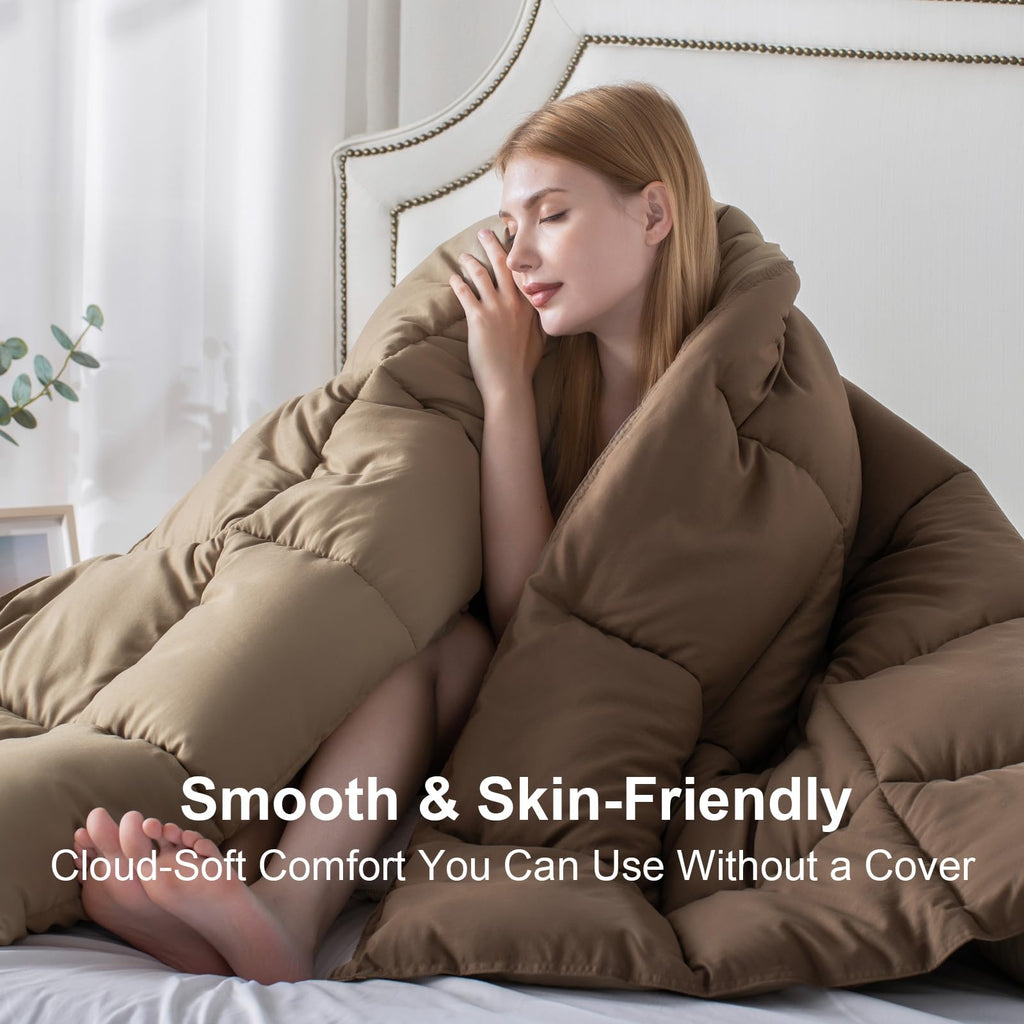 KASENTEX Down Alternative Quilted Comforter Set with Sham(s) - Reversible Ultra Soft Duvet Insert Machine Washable