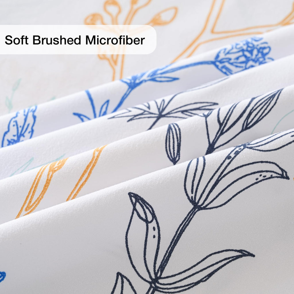 Yibeizi Floral Printed Sheet Set, Boho Pattern Bed Sheets Cooling Bedding Sheets & Pillowcases Soft Microfiber 15" Extra Deep Pocket Fitted Bedsheet 4 Piece