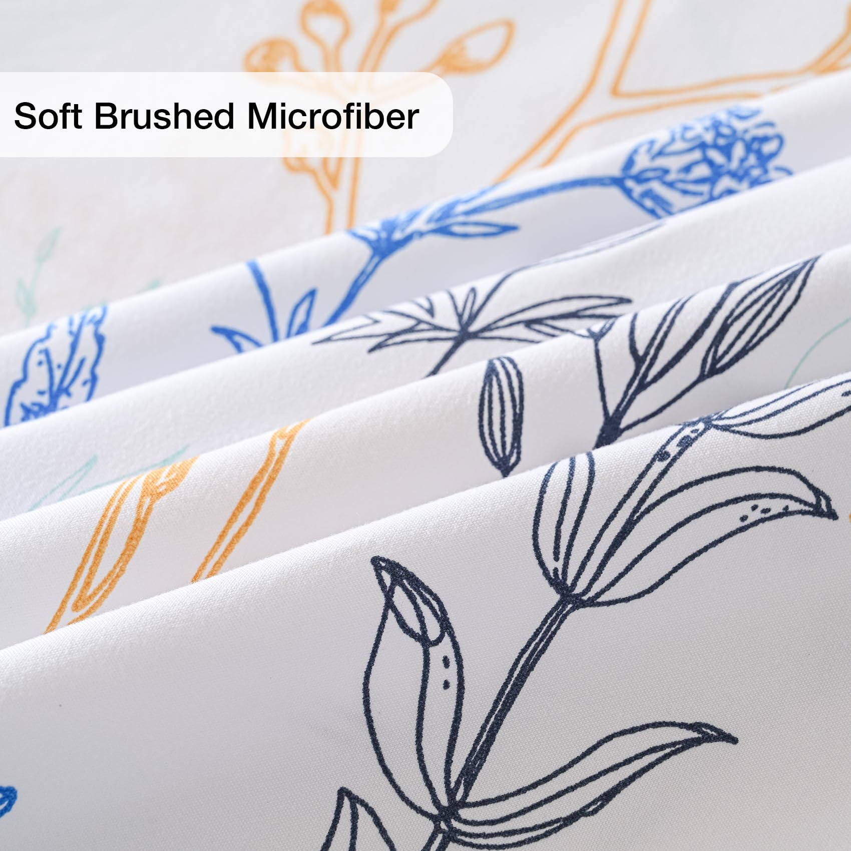 Yibeizi Floral Printed Sheet Set, Boho Pattern Bed Sheets Cooling Bedding Sheets & Pillowcases Soft Microfiber 15" Extra Deep Pocket Fitted Bedsheet 4 Piece
