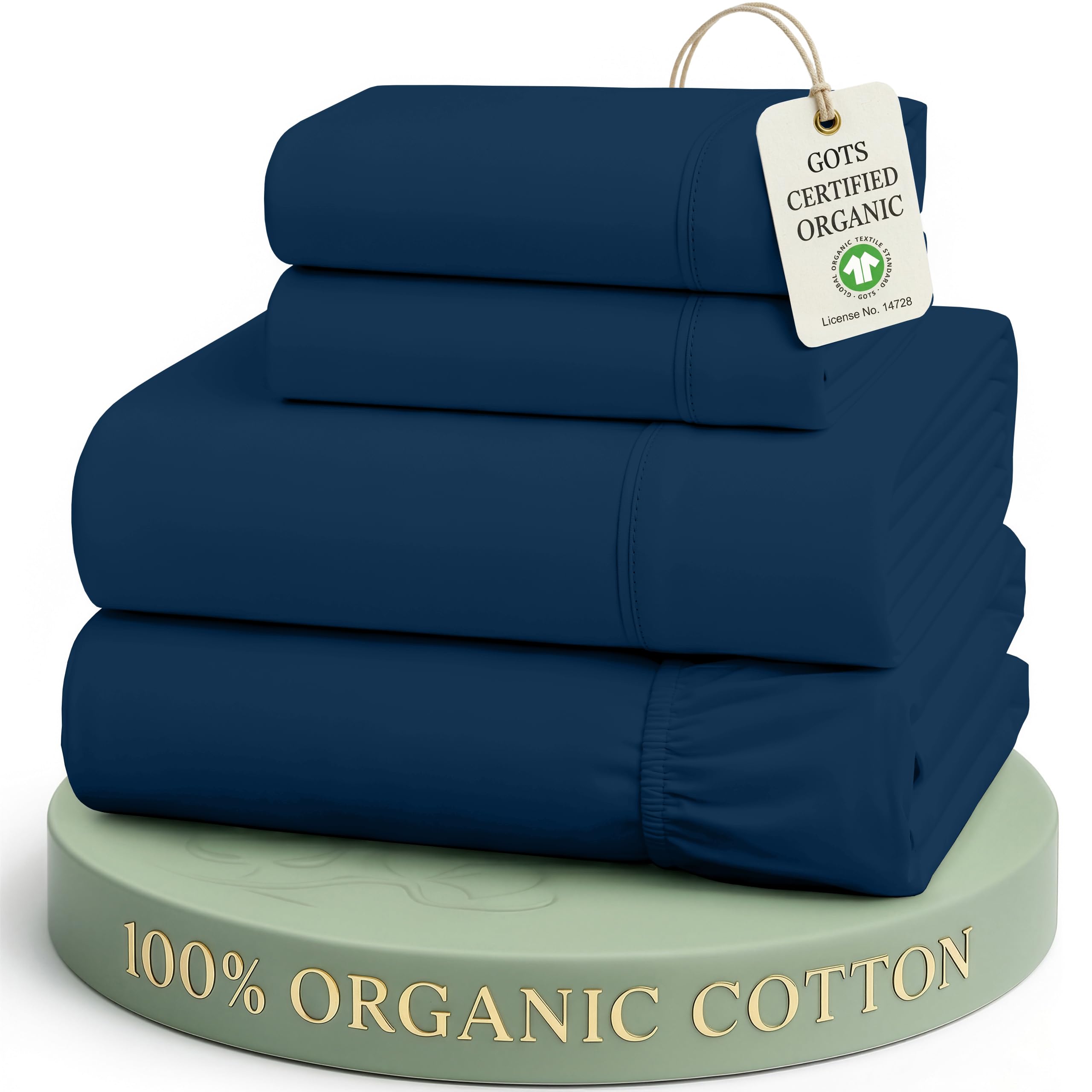 Lane Linen 100% Organic Cotton Sheet Set, Soft Cooling Bed Sheets, Hotel Quality Bed Sheet Set, Breatheble Sheet Set Deep Pocket Upto 15"