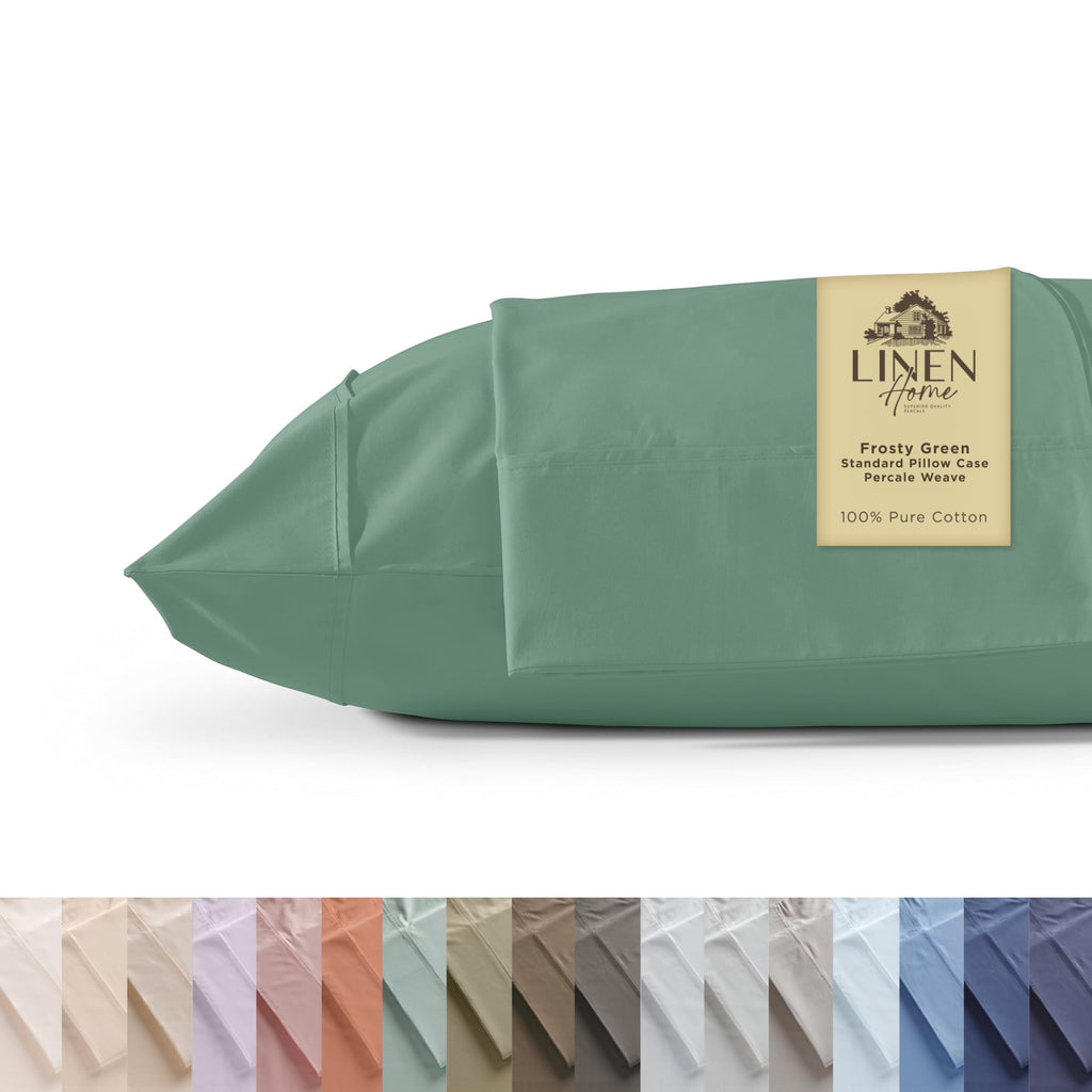 100% Cotton Percale Pillowcases,2 Pieces of Pillow Case, Crisp and Cool Strong Bed Linen