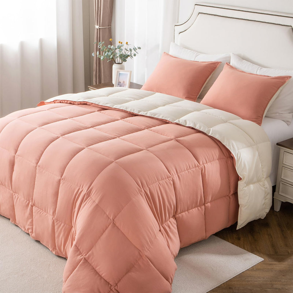 KASENTEX Down Alternative Quilted Comforter Set with Sham(s) - Reversible Ultra Soft Duvet Insert Machine Washable