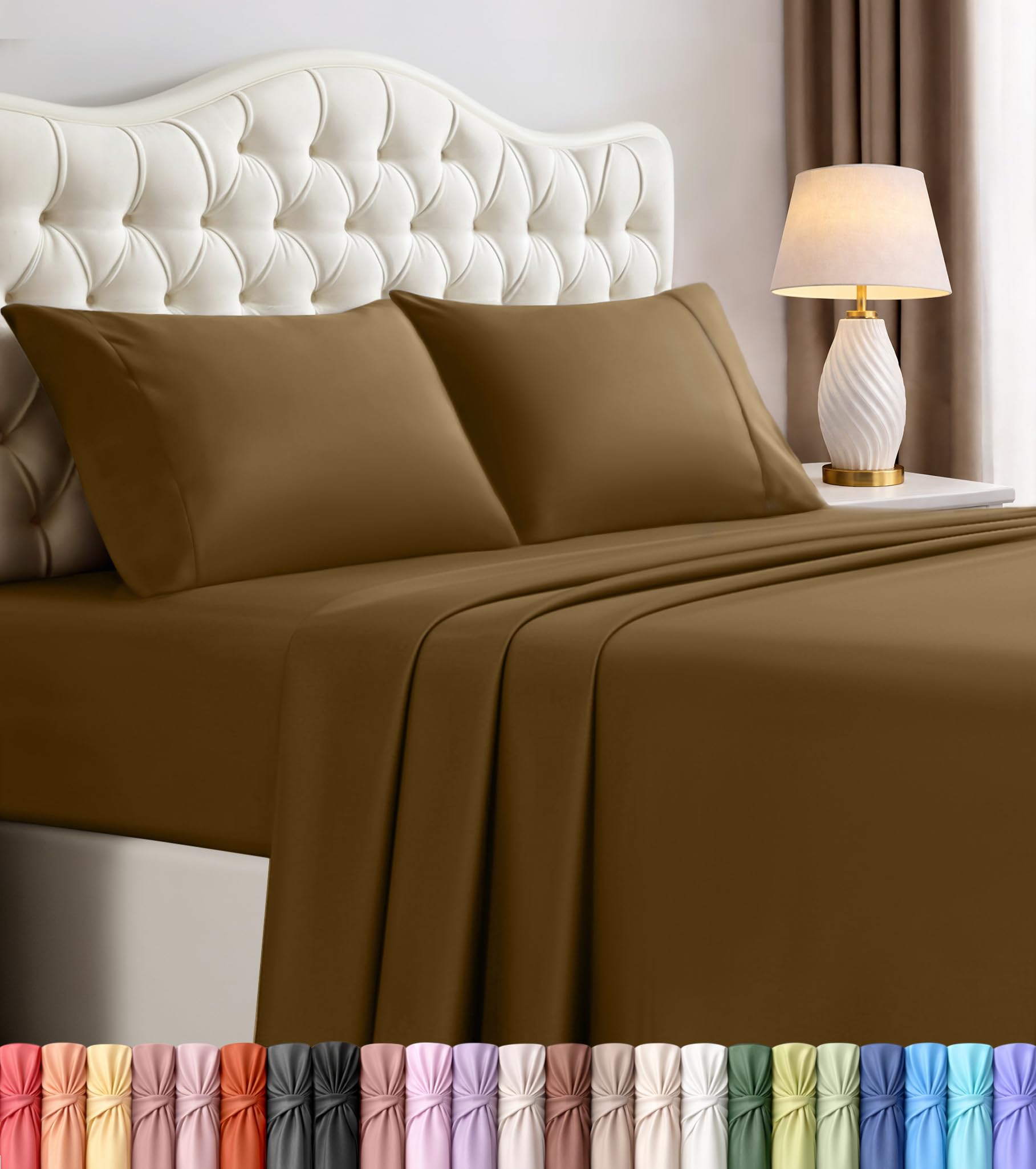 Utopia Bedding Bed Sheet Set - Soft Brushed Microfiber Fabric - Shrinkage & Fade Resistant - Easy Care