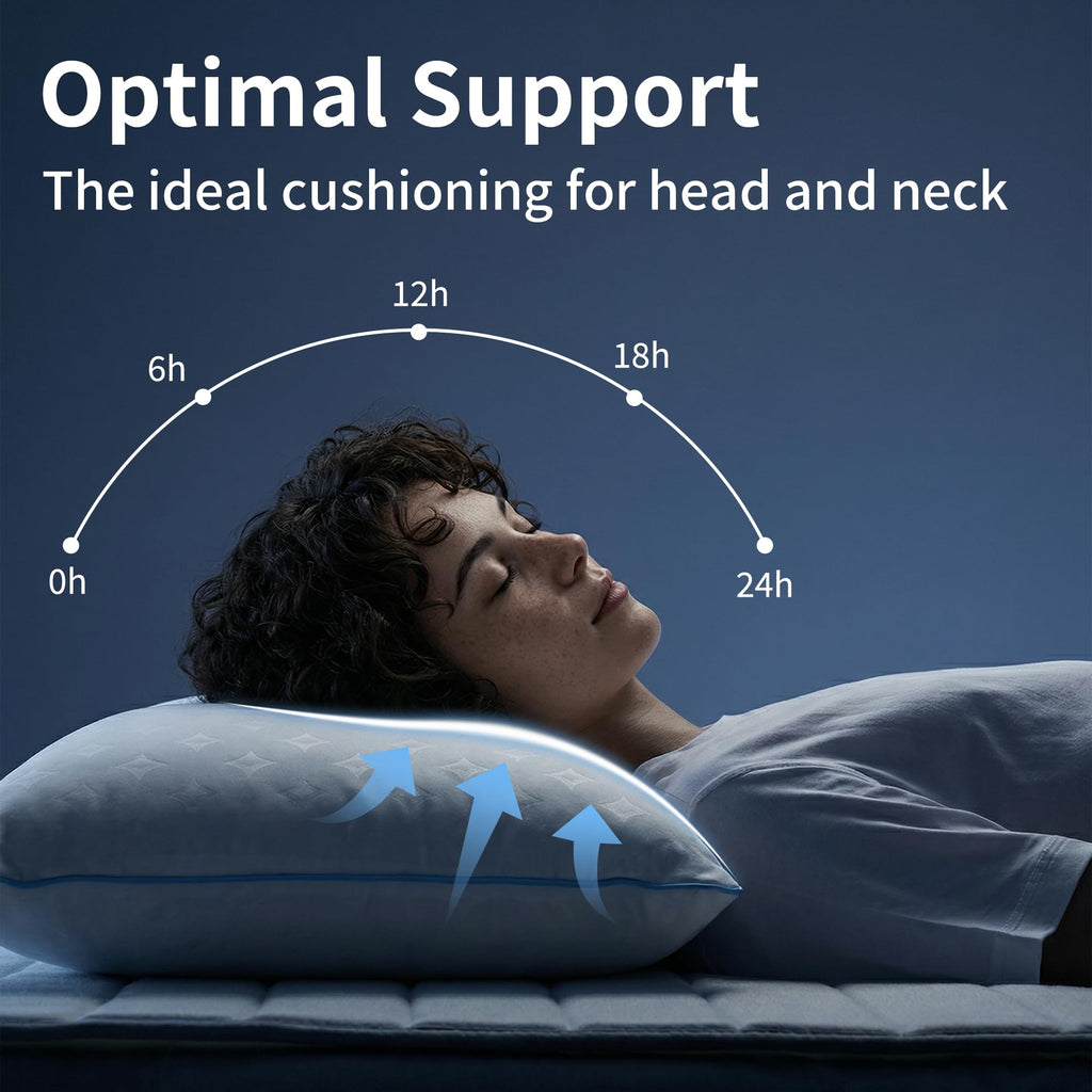ezepilw Bed Pillows for Sleeping, Down Alternative Fill, Supportive Comfort, Hotel Style, Machine Washable, for Side Back Stomach Sleepers