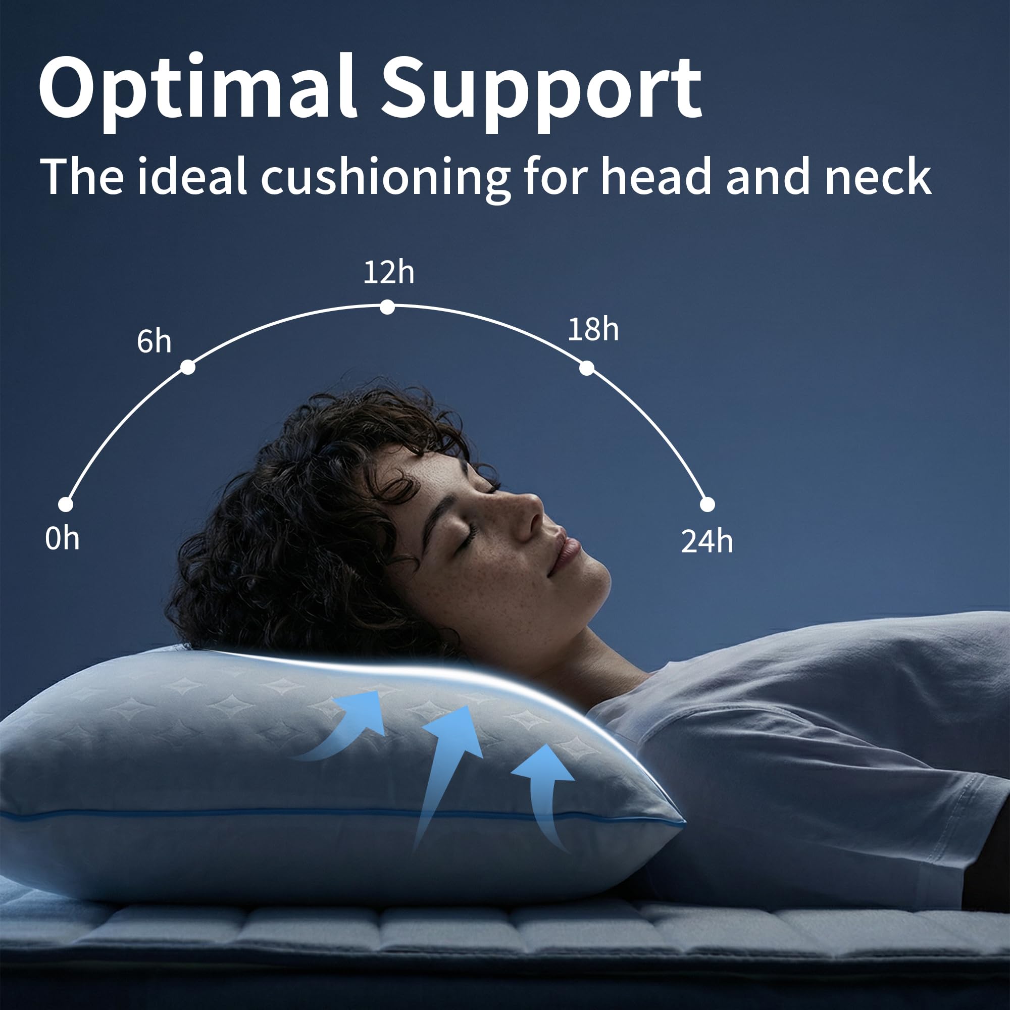 ezepilw Bed Pillows for Sleeping, Down Alternative Fill, Supportive Comfort, Hotel Style, Machine Washable, for Side Back Stomach Sleepers