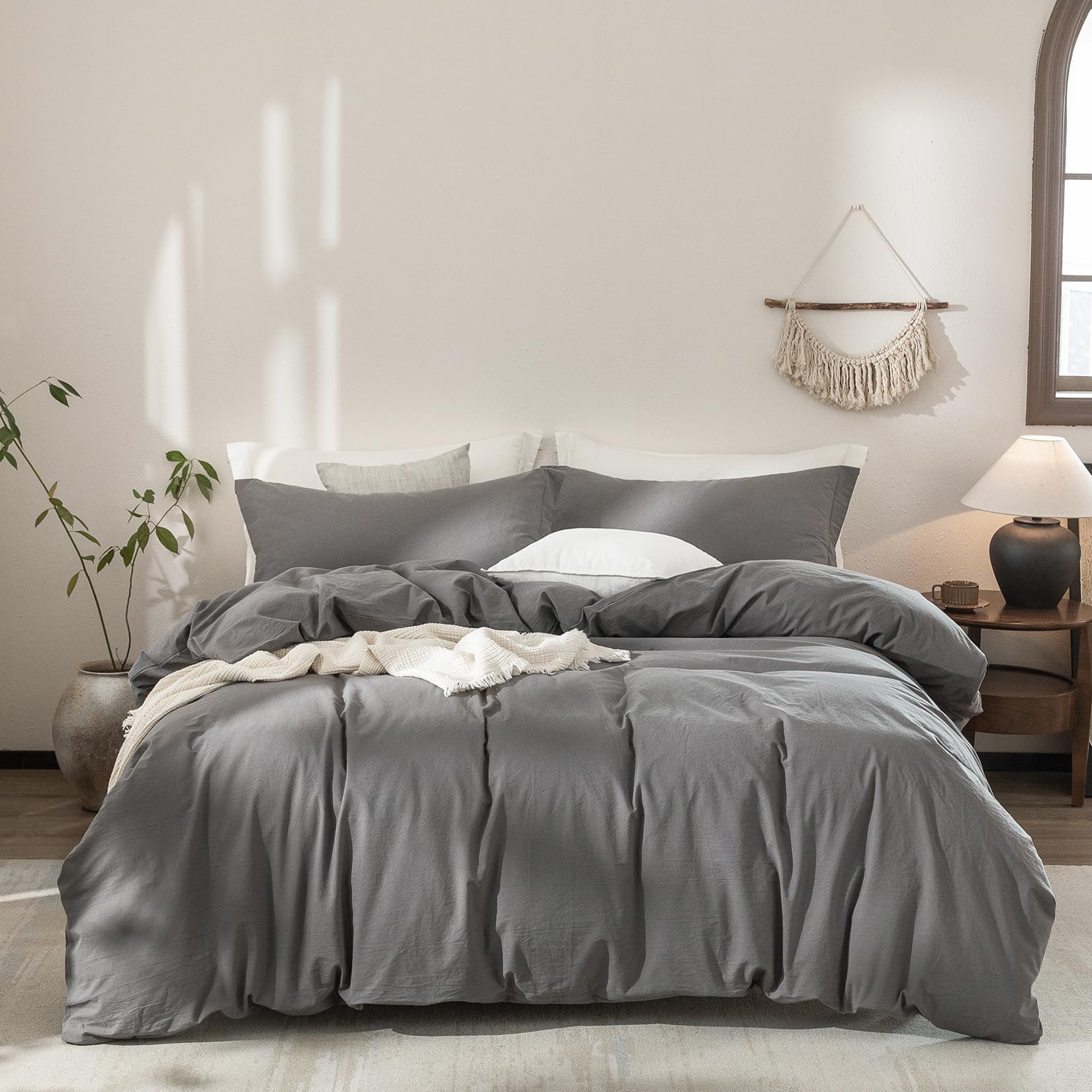 Warm Moment 100% Washed Cotton Duvet Cover Set