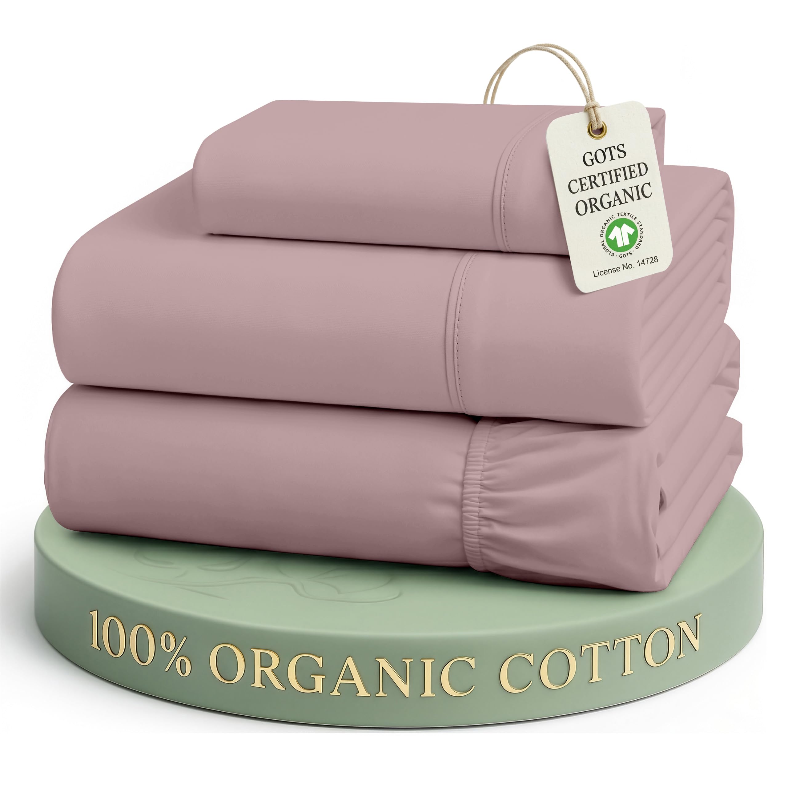 Lane Linen 100% Organic Cotton Sheet Set, Soft Cooling Bed Sheets, Hotel Quality Bed Sheet Set, Breatheble Sheet Set Deep Pocket Upto 15"