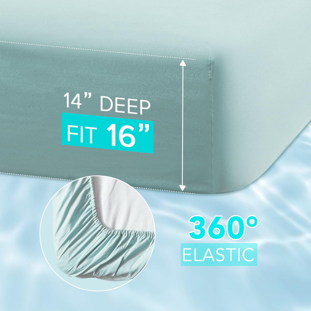All Around Elastic-Warm Weather for Night Sweats Coolmax Cooling Sheets Moisture Wicking Super Soft