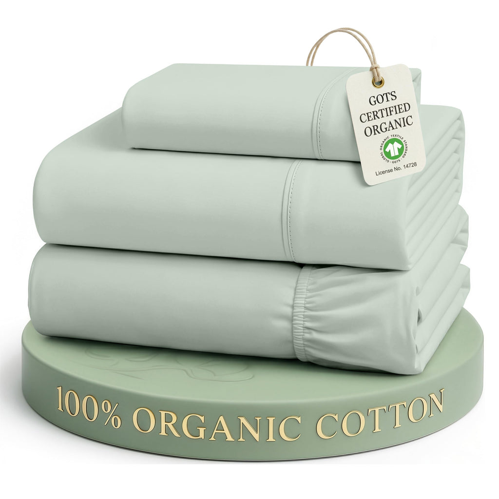 Lane Linen 100% Organic Cotton Sheet Set, Soft Cooling Bed Sheets, Hotel Quality Bed Sheet Set, Breatheble Sheet Set Deep Pocket Upto 15"