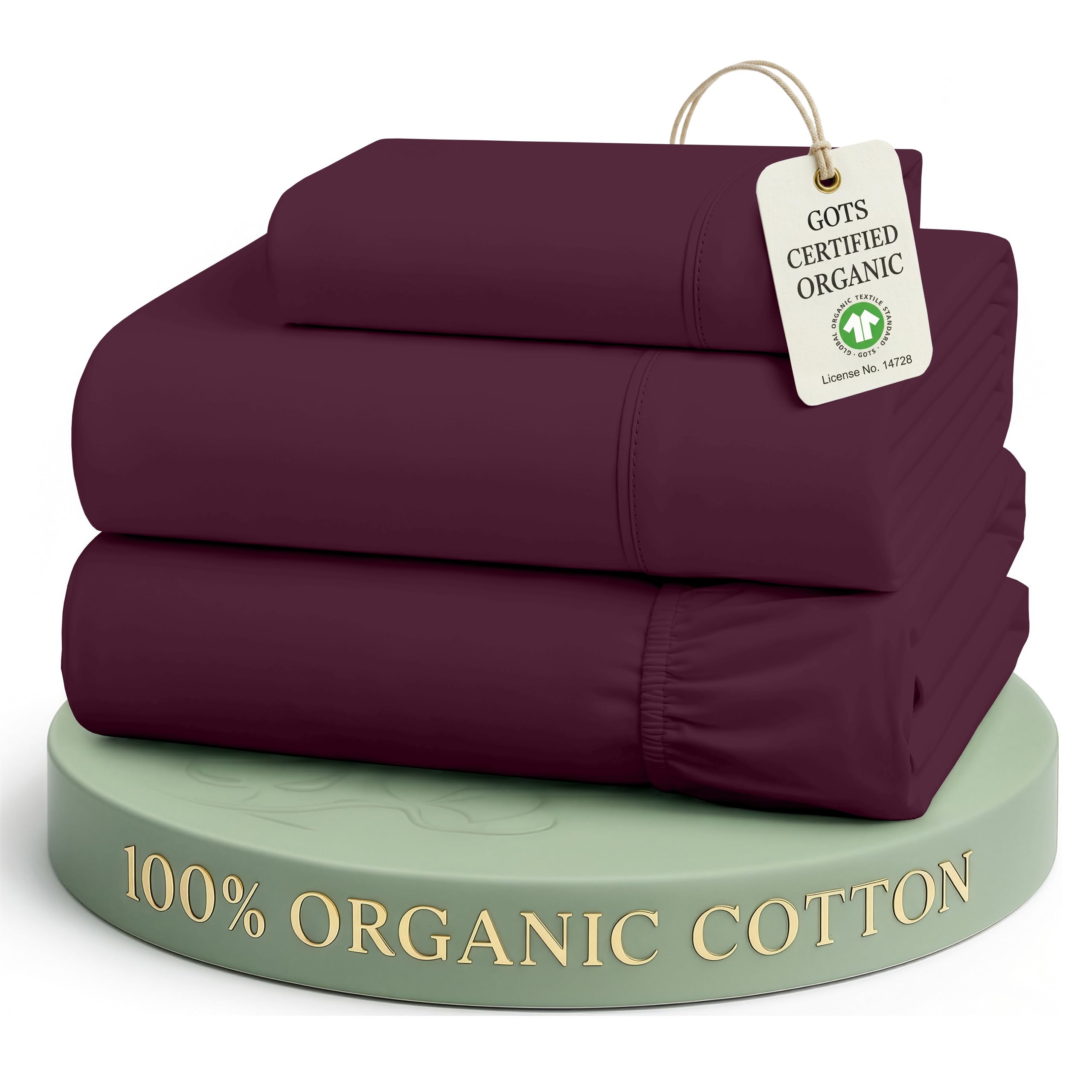 Lane Linen 100% Organic Cotton Sheet Set, Soft Cooling Bed Sheets, Hotel Quality Bed Sheet Set, Breatheble Sheet Set Deep Pocket Upto 15"