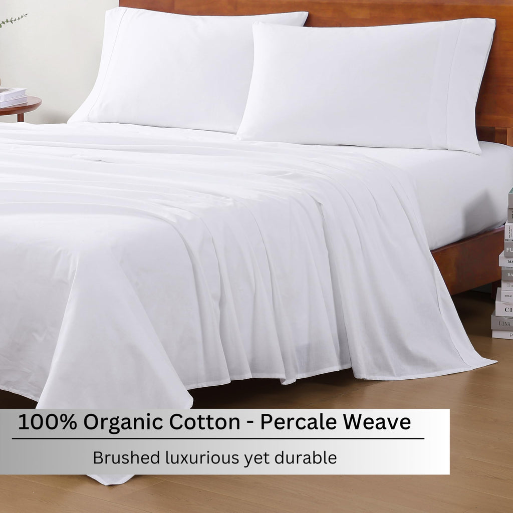 Lane Linen 100% Organic Cotton Sheet Set, Soft Cooling Bed Sheets, Hotel Quality Bed Sheet Set, Breatheble Sheet Set Deep Pocket Upto 15"