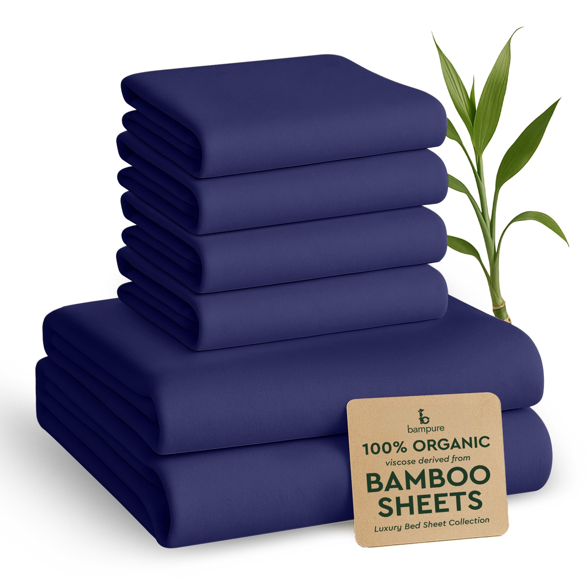 BAMPURE Luxury Series Sheet Set - 100% Viscose derived from Bamboo Sheets - Super Soft Viscose Bamboo Cooling Sheets for Hot Sleepers