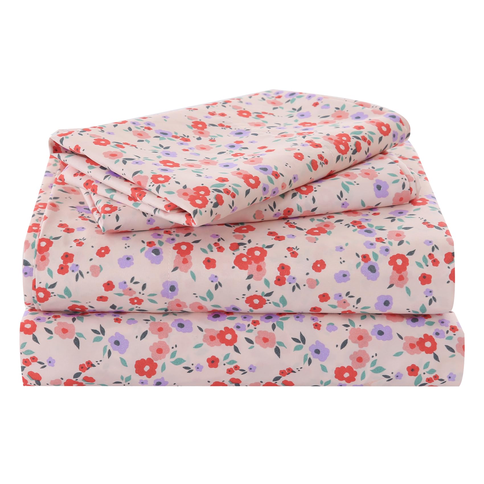 Yibeizi Floral Printed Sheet Set, Boho Pattern Bed Sheets Cooling Bedding Sheets & Pillowcases Soft Microfiber 15" Extra Deep Pocket Fitted Bedsheet 4 Piece