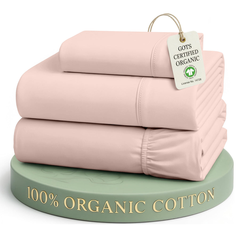 Lane Linen 100% Organic Cotton Sheet Set, Soft Cooling Bed Sheets, Hotel Quality Bed Sheet Set, Breatheble Sheet Set Deep Pocket Upto 15"