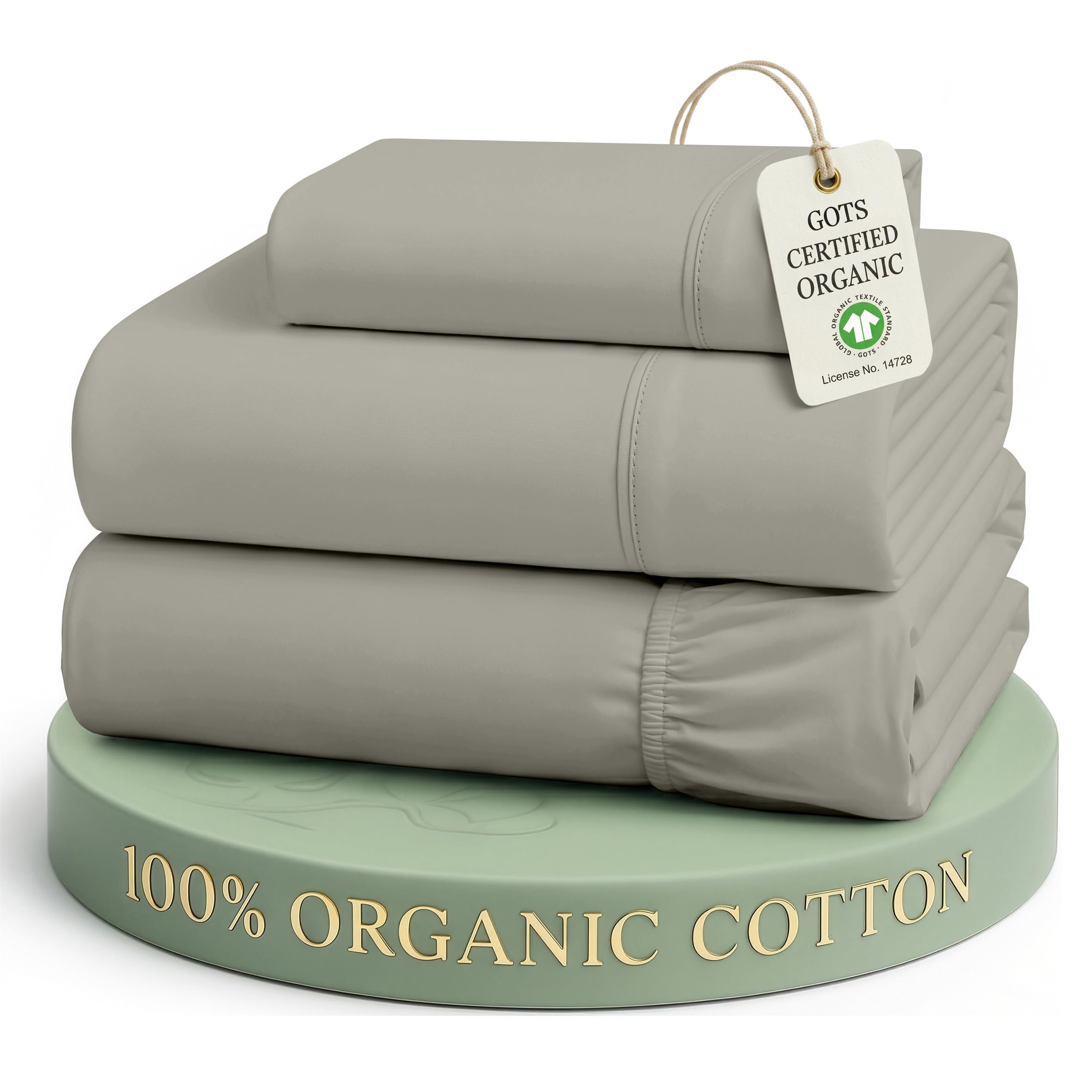 Lane Linen 100% Organic Cotton Sheet Set, Soft Cooling Bed Sheets, Hotel Quality Bed Sheet Set, Breatheble Sheet Set Deep Pocket Upto 15"