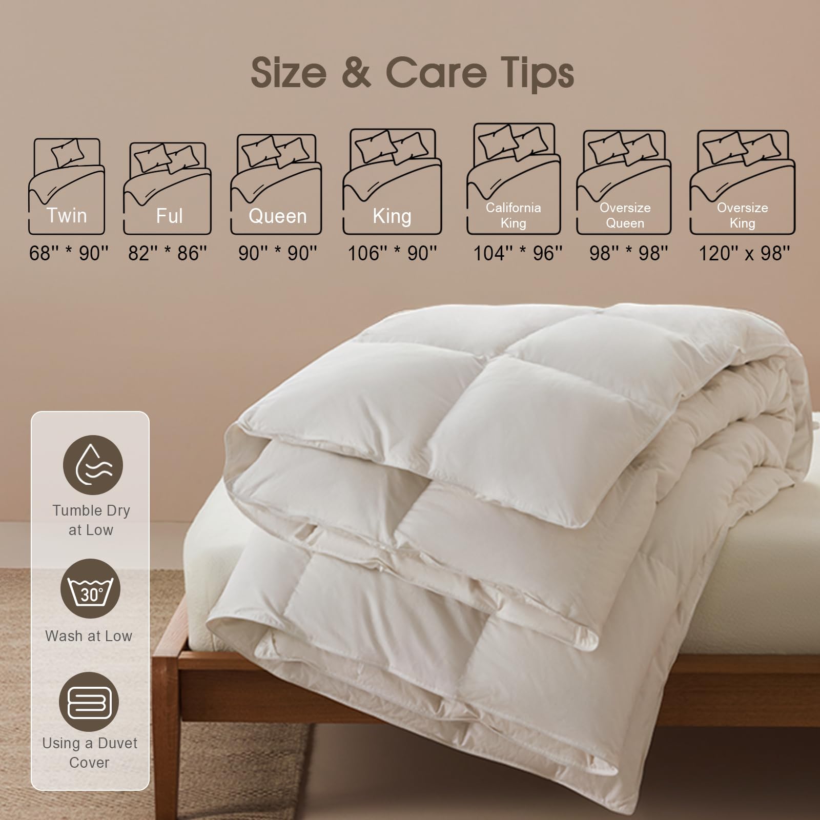 Cobnom Organic Cotton Feather & Down Fibers Comforter