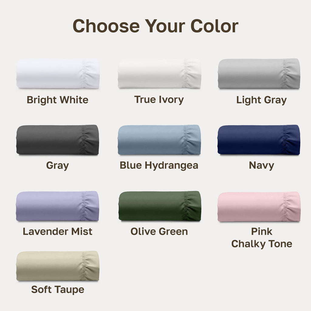 California Design Den 100% Organic Cotton Fitted Sheet Only - Percale Deep Pocket Fitted Sheet, Lightweight, Snug-Fit, Crisp, Durable