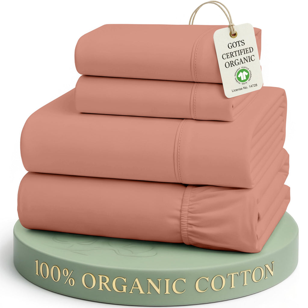 Lane Linen 100% Organic Cotton Sheet Set, Soft Cooling Bed Sheets, Hotel Quality Bed Sheet Set, Breatheble Sheet Set Deep Pocket Upto 15"