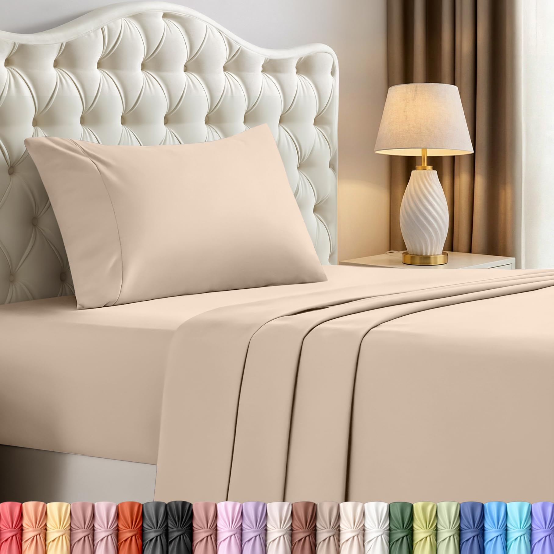 Utopia Bedding Bed Sheet Set - Soft Brushed Microfiber Fabric - Shrinkage & Fade Resistant - Easy Care