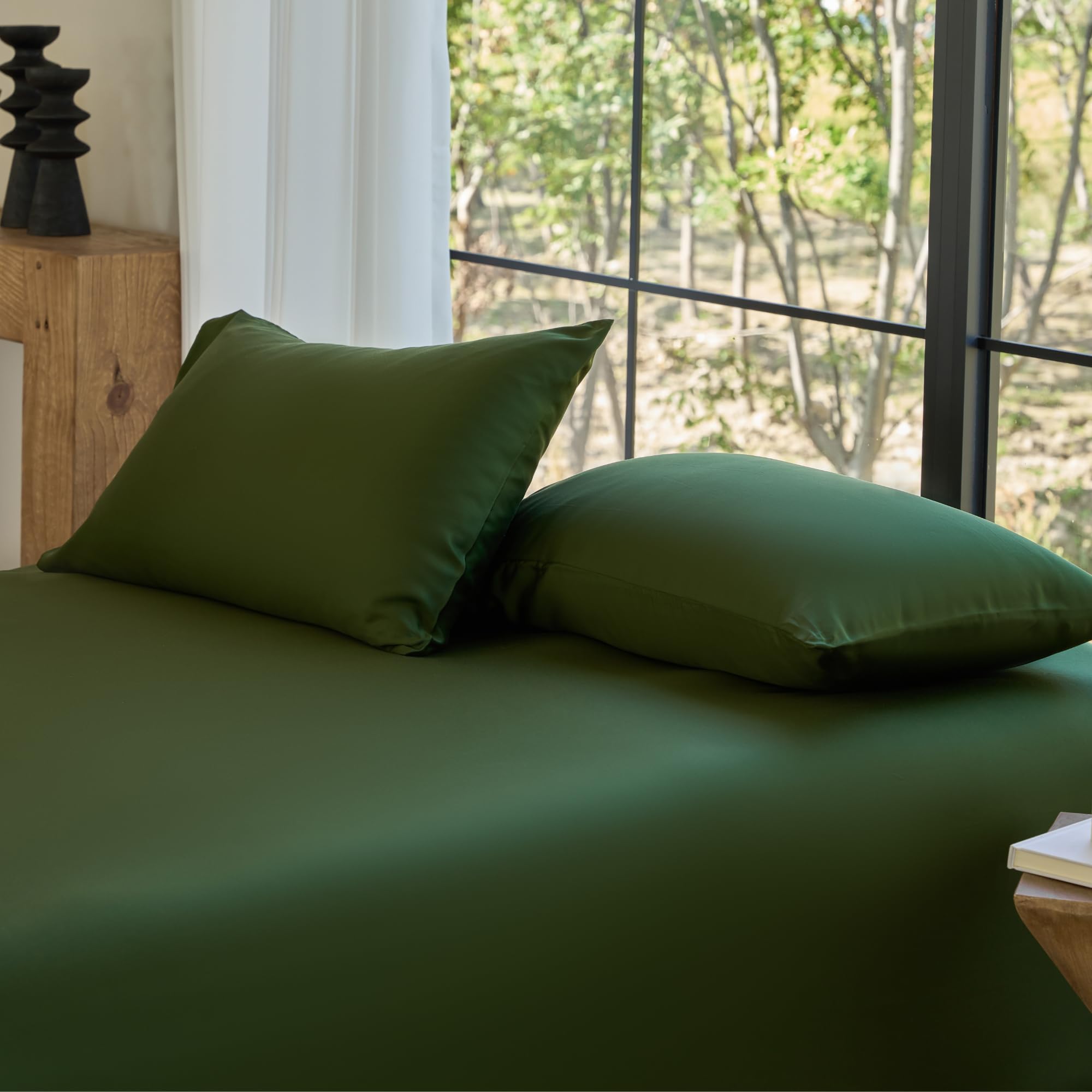 DOZ Pillowcase Set, 100% Viscose derived from Bamboo, Organically Grown, Buttery Soft, Silky, Breathable, Cooling, Oeko-TEX, High GSM, 2-Pack, Envelope Closure