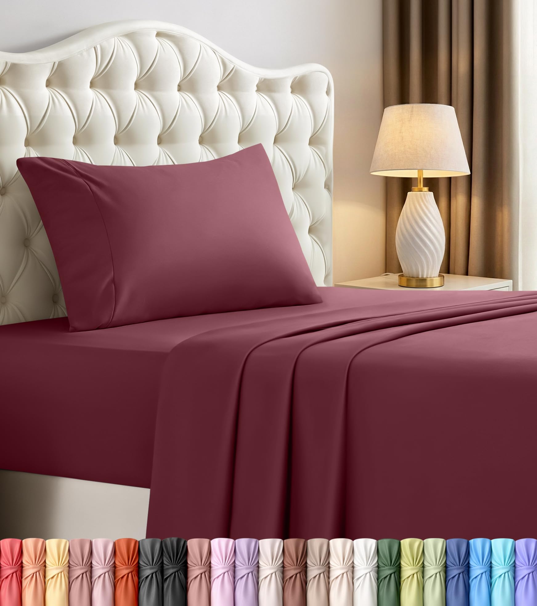 Utopia Bedding Bed Sheet Set - Soft Brushed Microfiber Fabric - Shrinkage & Fade Resistant - Easy Care