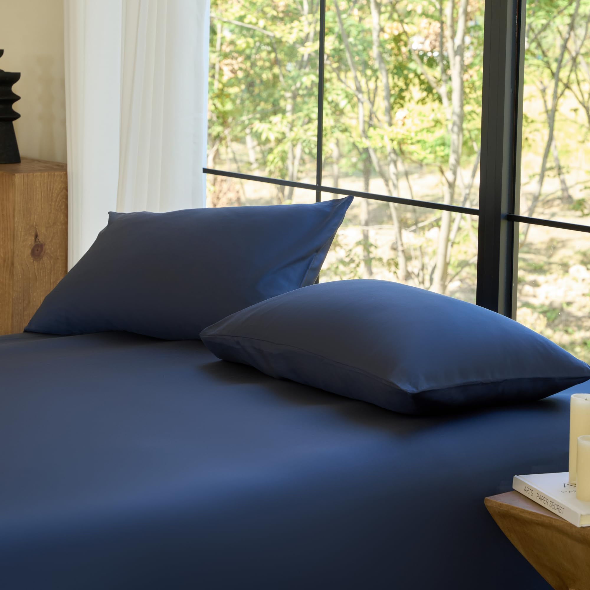 DOZ Pillowcase Set, 100% Viscose derived from Bamboo, Organically Grown, Buttery Soft, Silky, Breathable, Cooling, Oeko-TEX, High GSM, 2-Pack, Envelope Closure
