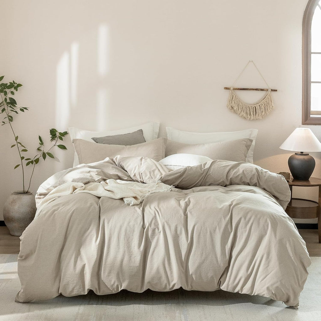 Warm Moment 100% Washed Cotton Duvet Cover Set