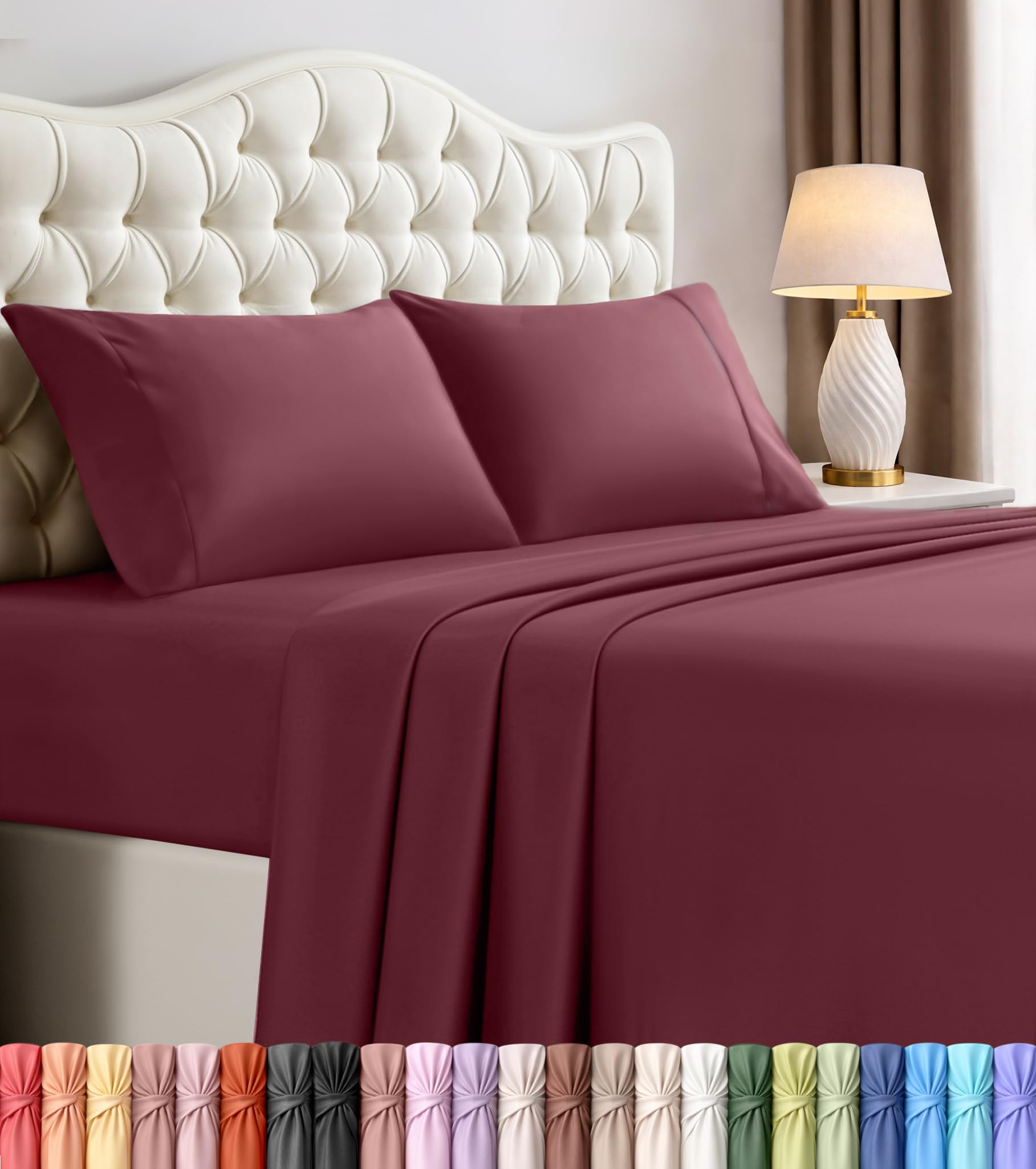 Utopia Bedding Bed Sheet Set - Soft Brushed Microfiber Fabric - Shrinkage & Fade Resistant - Easy Care