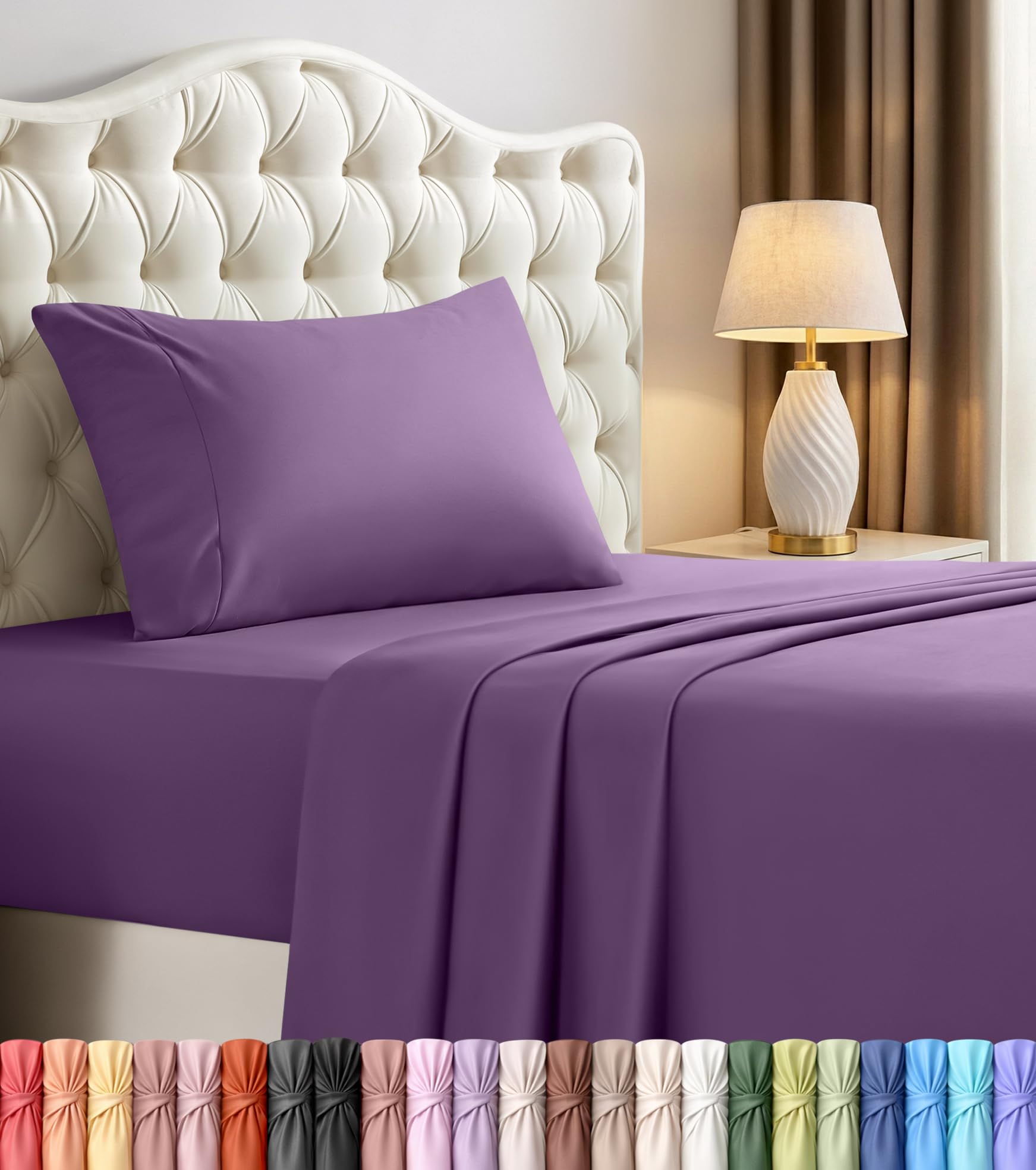 Utopia Bedding Bed Sheet Set - Soft Brushed Microfiber Fabric - Shrinkage & Fade Resistant - Easy Care