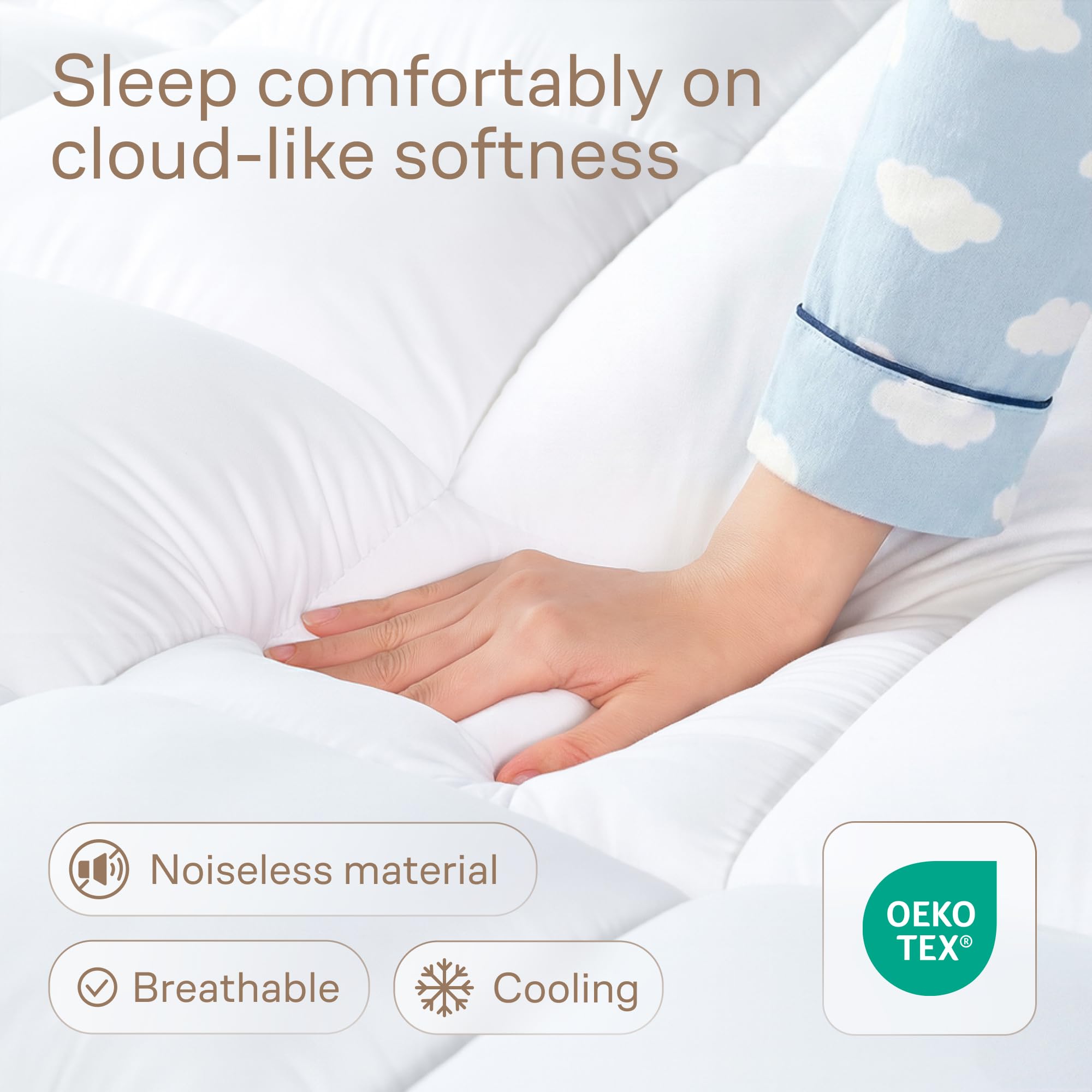 Ultra-Soft Cooling Mattress Topper for Full Back Support