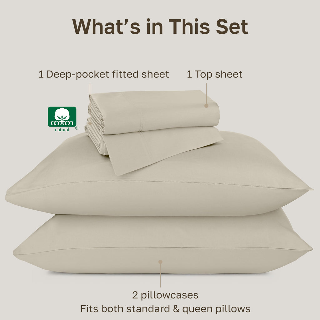 California Design Den Luxury Bed Sheets, Buttery Soft 800 Thread Count, 100% Cotton Sheets, Sateen with Deep Pocket Fitted Sheet